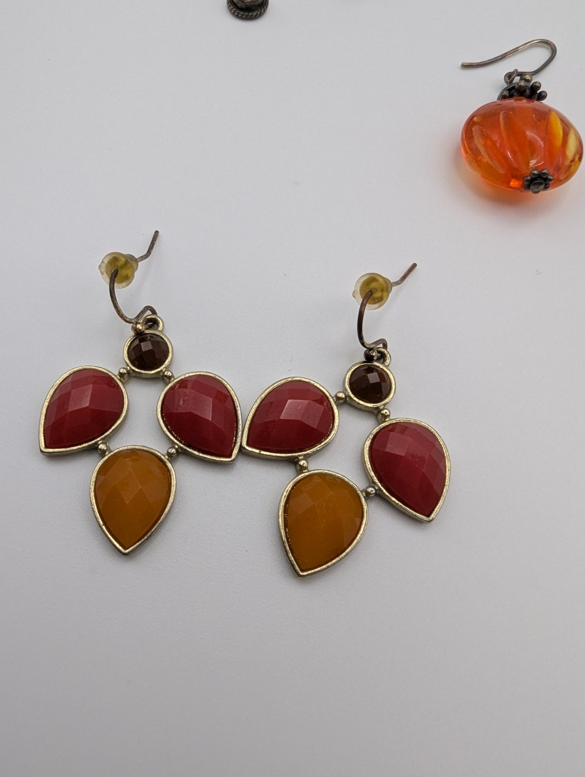 10 Pair Artisan Style Dangle Earrings Lot Glass Bead Stone Boho Mixed Jewelry