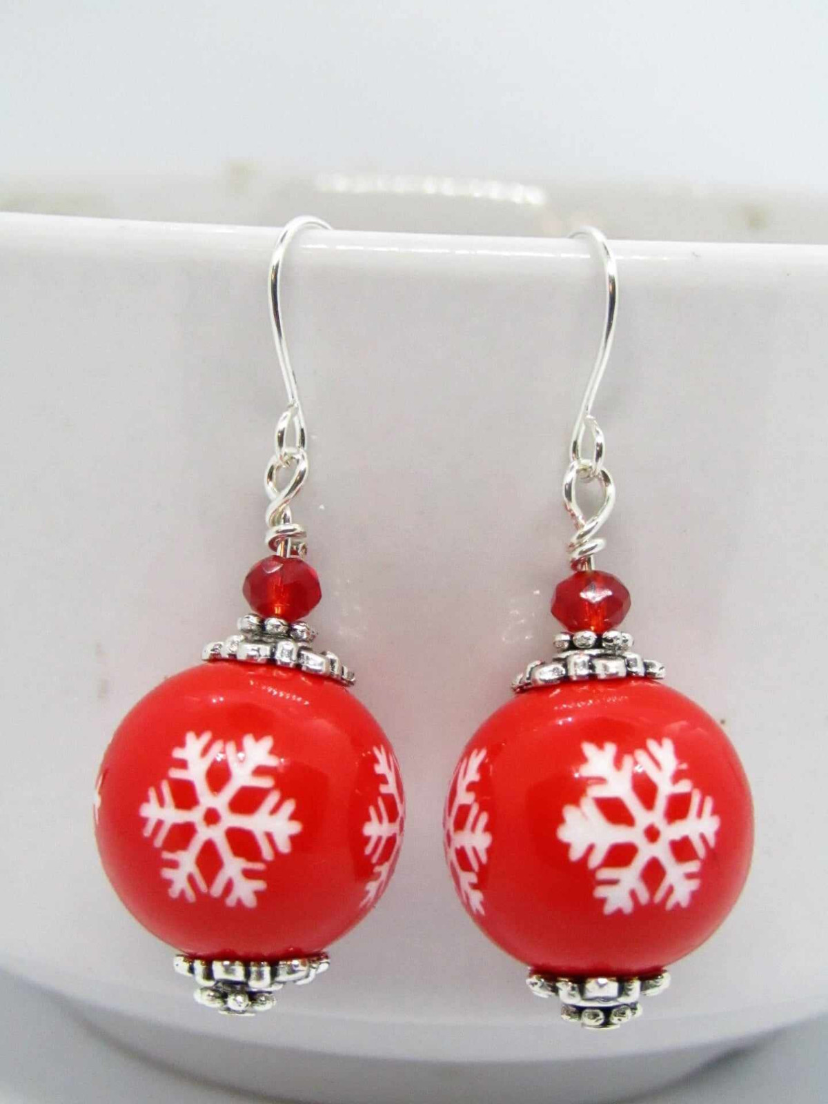 Christmas Earrings Snowflake Earrings Christmas Jewelry Holiday Gift Dangle Drop