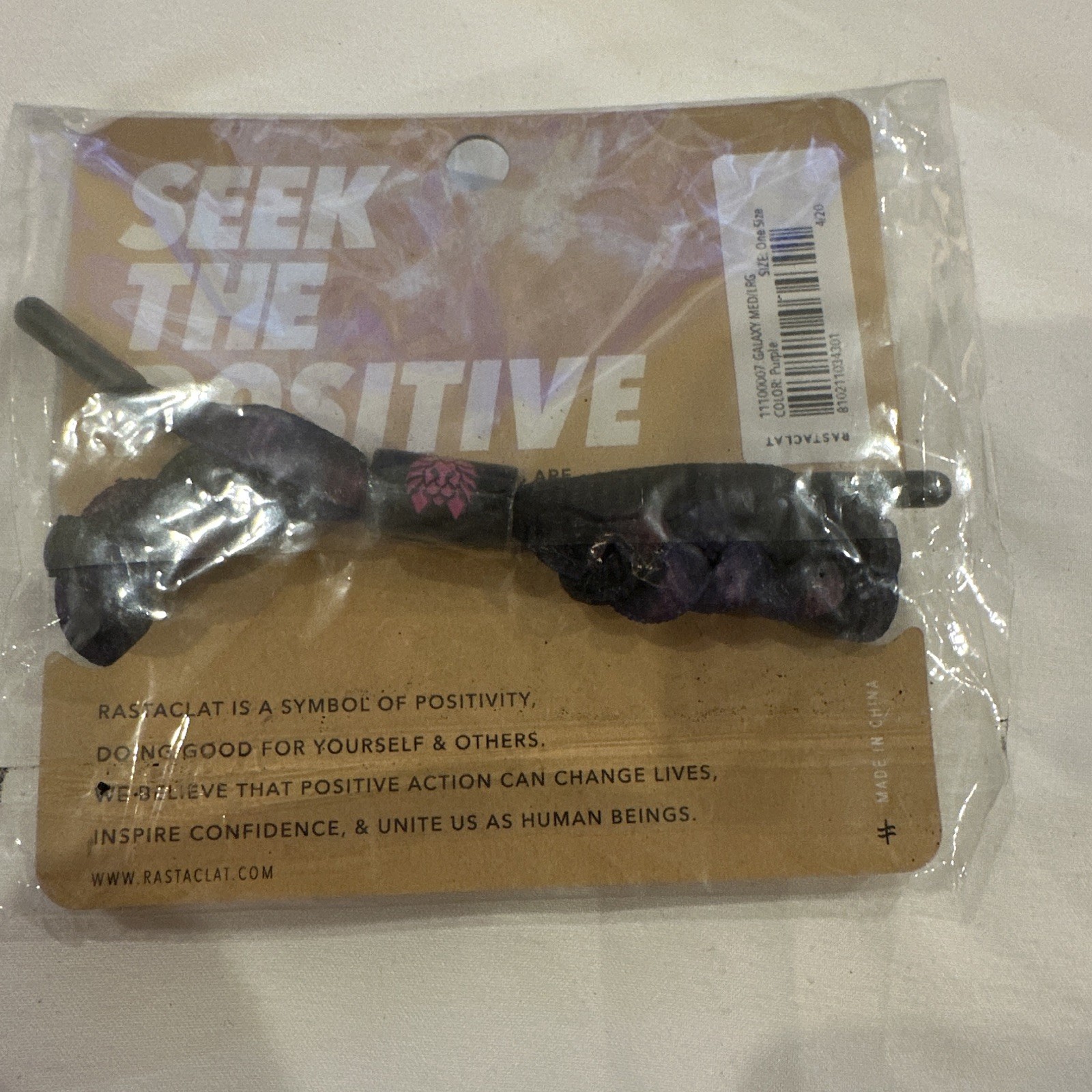 Rastaclat Signature Braided Cord Bracelet Purple/Black Adjustable Slide