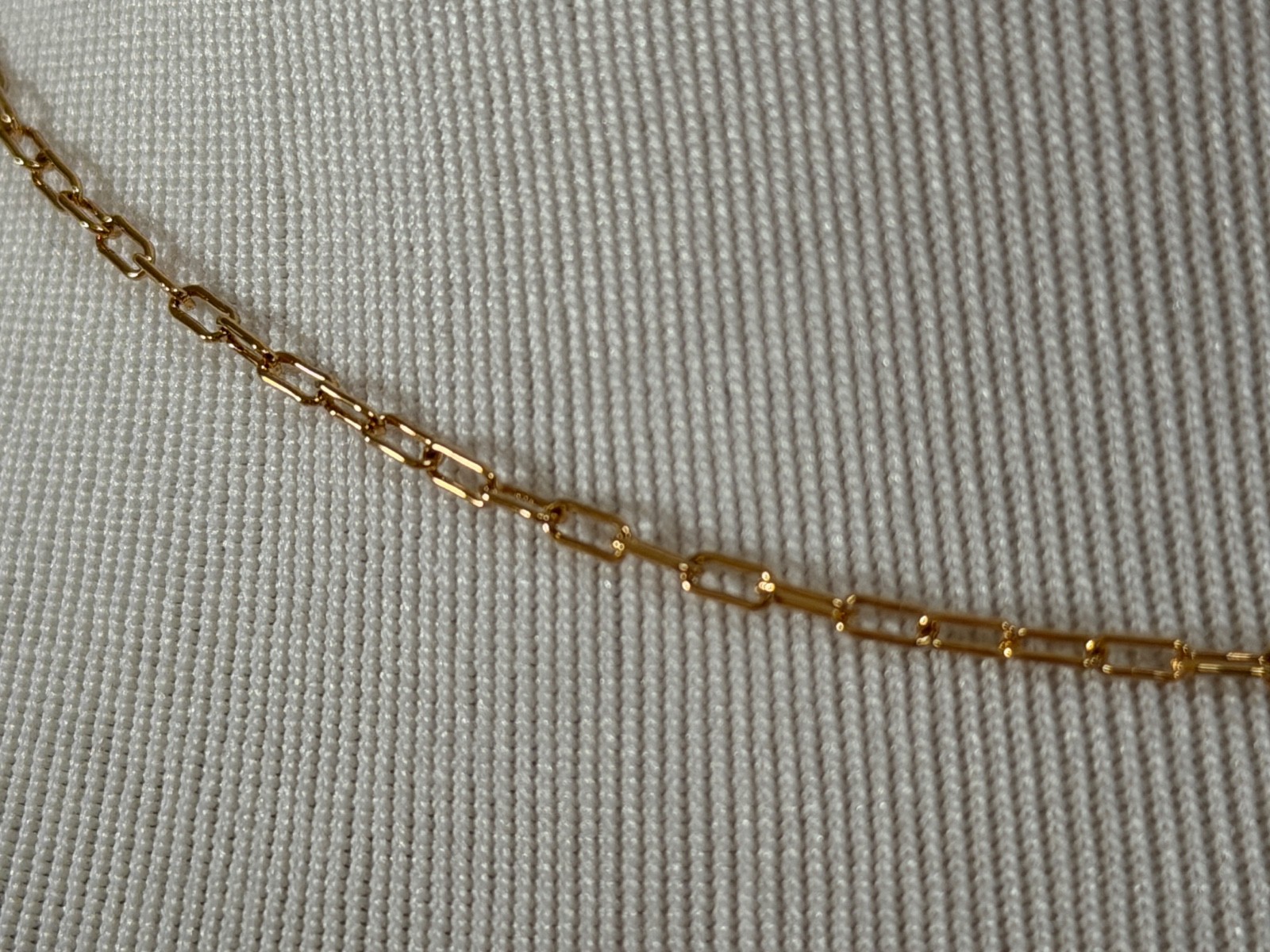 NWT Saint Laurent YSL Rectangular Chain Link Gold Tone Brass Short Necklace $695