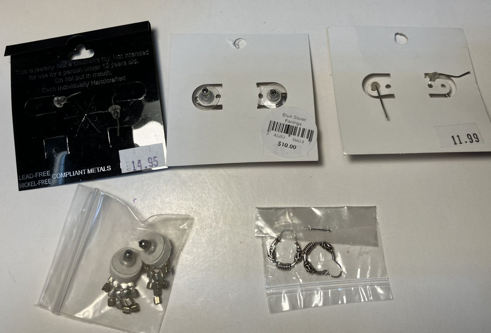 Earrings – 5 sets. Misc set of new earrings – good quality.