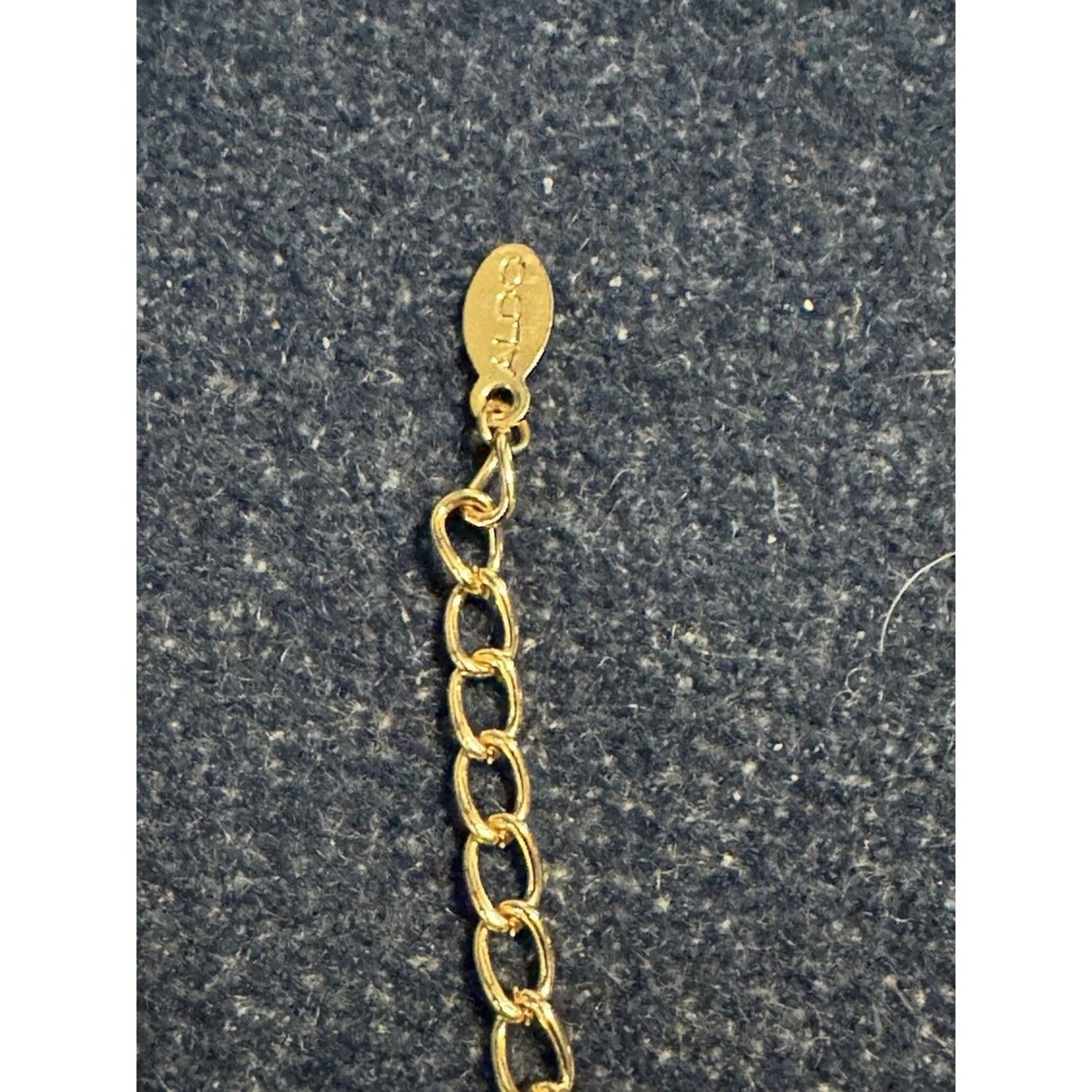 Aldo Black Mesh Sparkle Cord with Gold-Tone Bar 18in 2.5 Extender