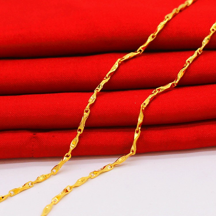 22K 23K 24K Thai Baht Yellow Gold minimalist necklace for men and women
