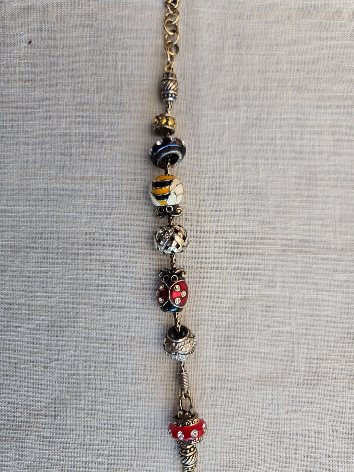 Brighton Bumble Bee & Lady Bug Charm Bracelet with Assorted Add-on Beads