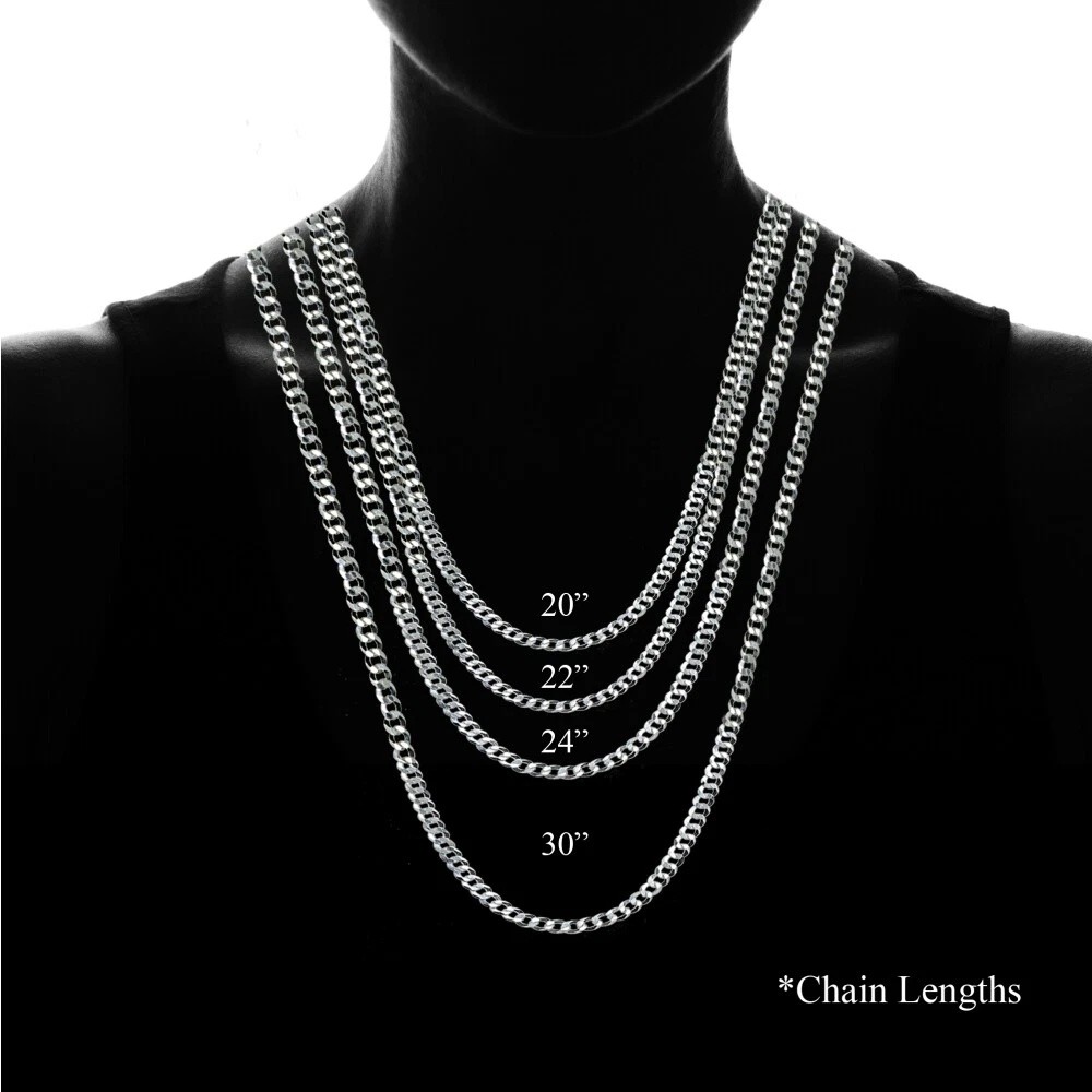 Sterling Silver 4.5mm Miami Cuban Curb Link Chain Necklace, 20 Inches