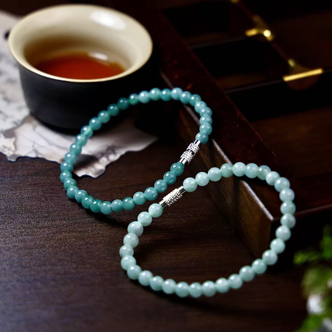 Certified Burma Natural jadeite A-grade ice jade bracelet for women 5mm