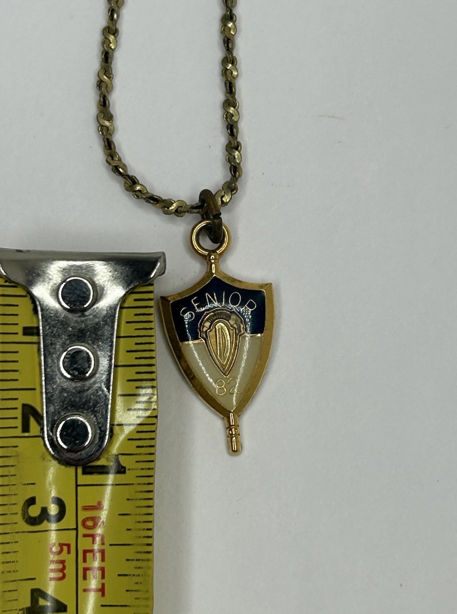 Vintage Senior Class of 82 Charm Pendant Chain