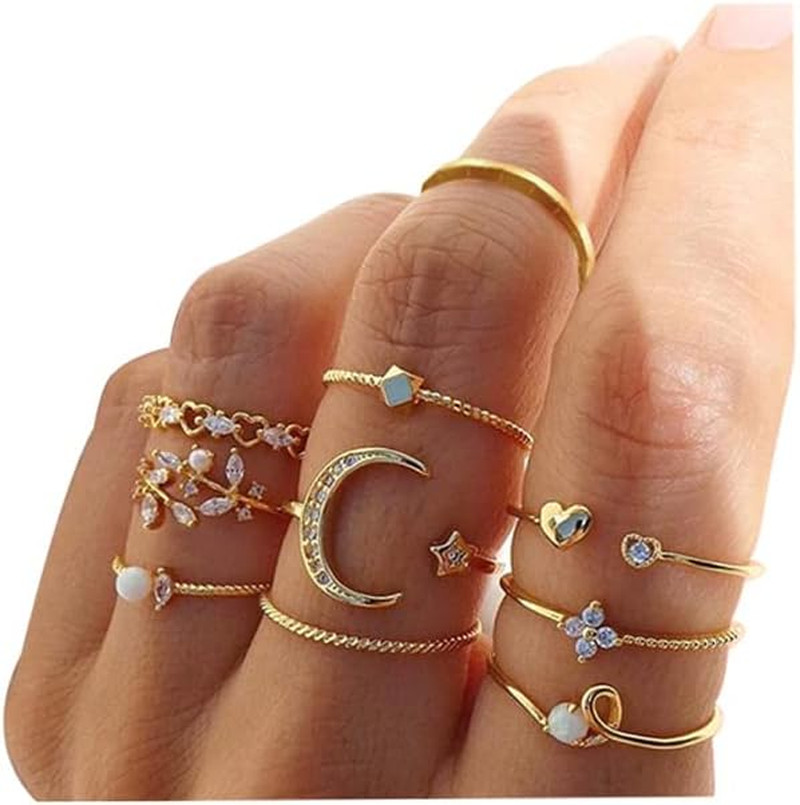 Gold Stackable Rings for Women Non Tarnish Cute Rings for Teens Trendy Stuff Boh