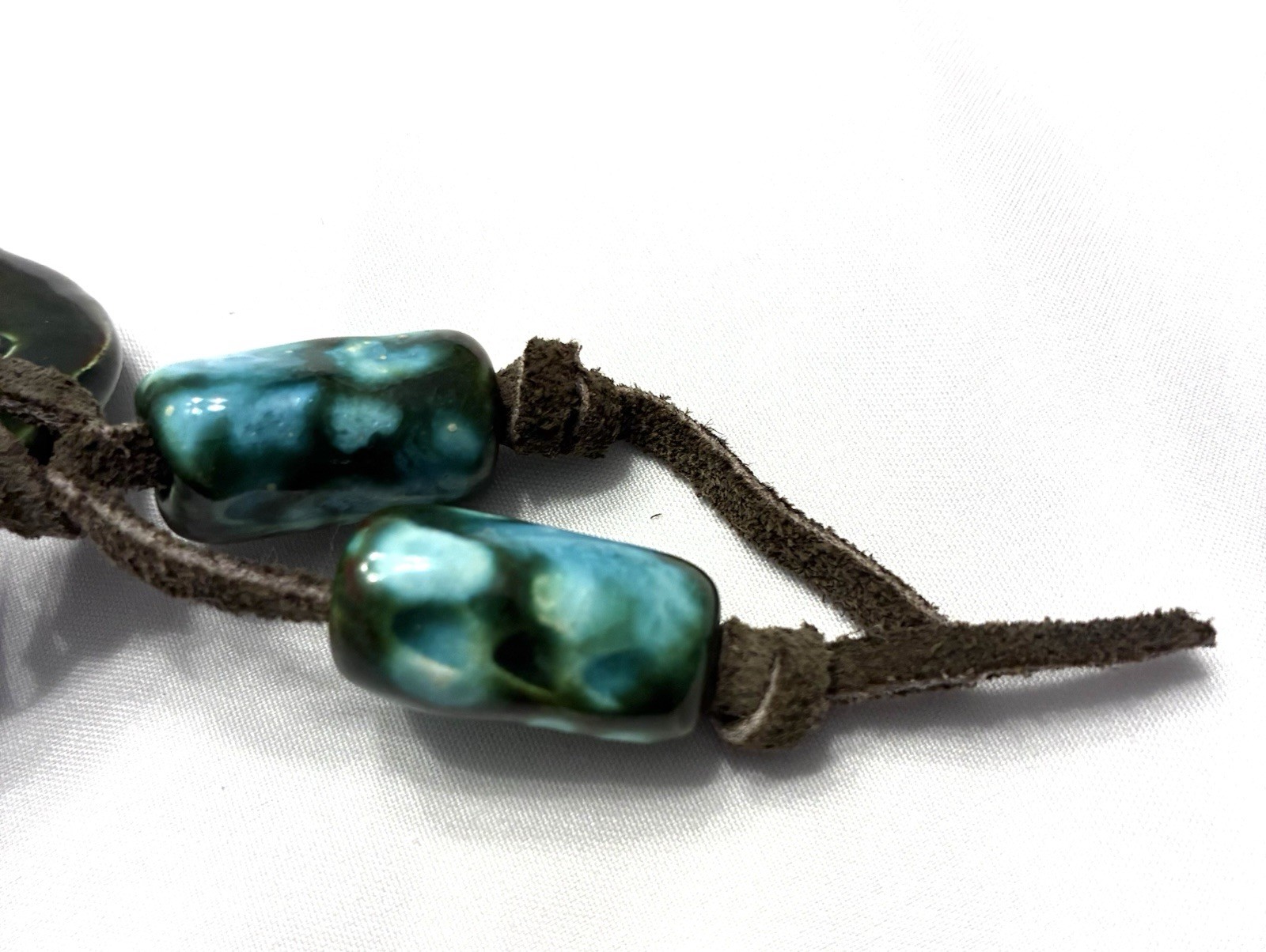 Imnuk Originals (1970’s) Handcrafted Pendant Necklace With Leather Cord