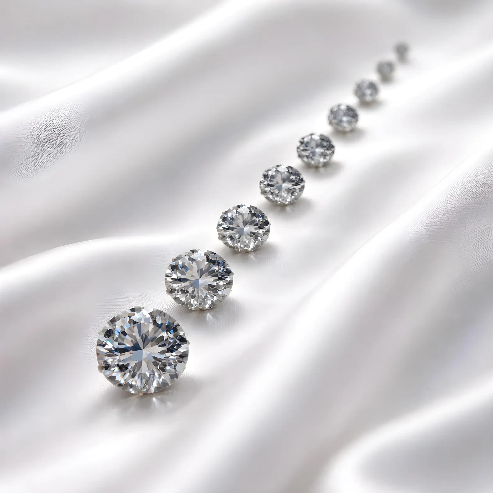 2.5mm To 10mm Round Cut Daily Wear Womens Lab Created Diamond 925 Silver