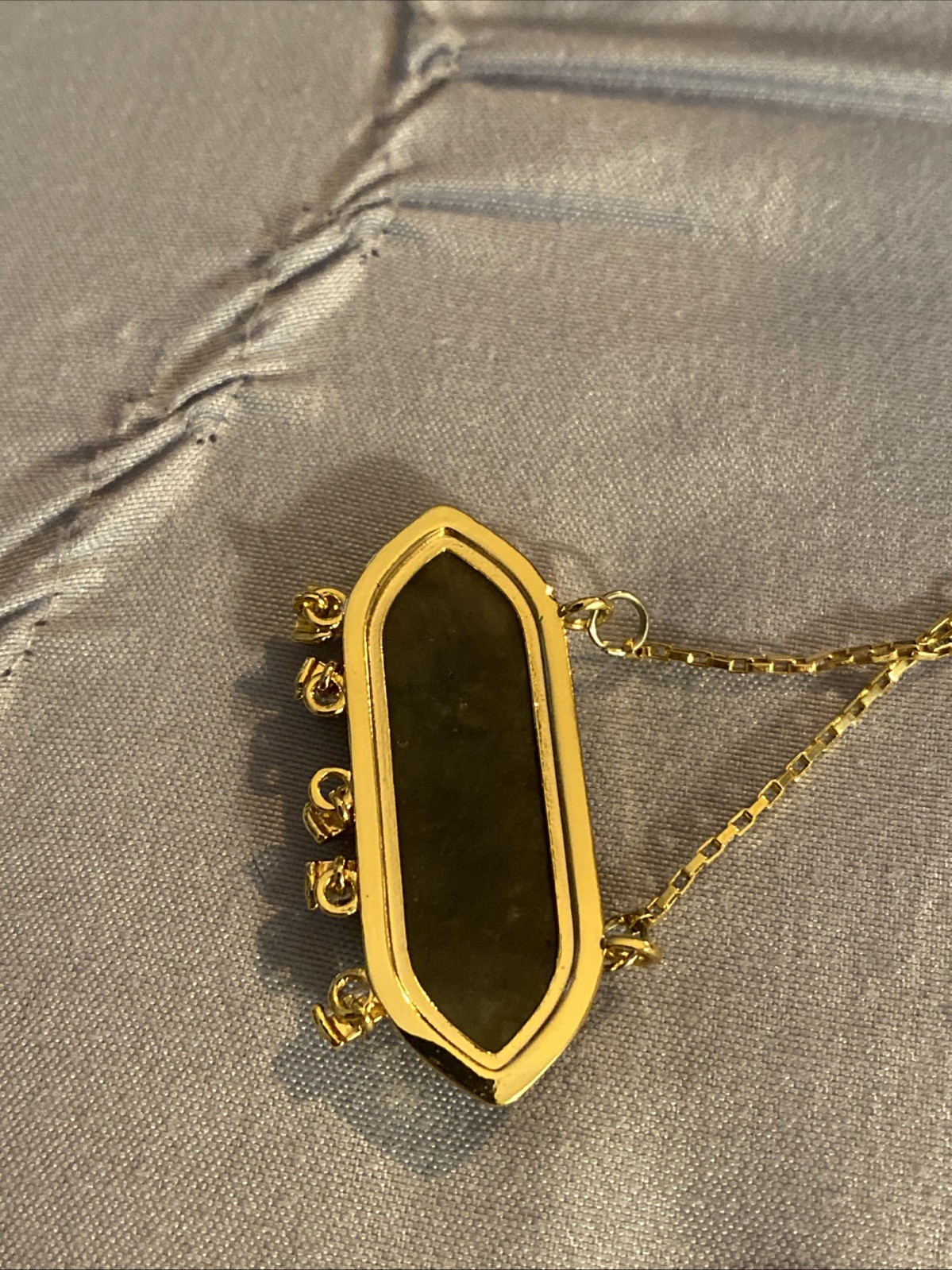 Anthropologie Nakamol Semi Precious Stone Pendant Necklace Gold Chain