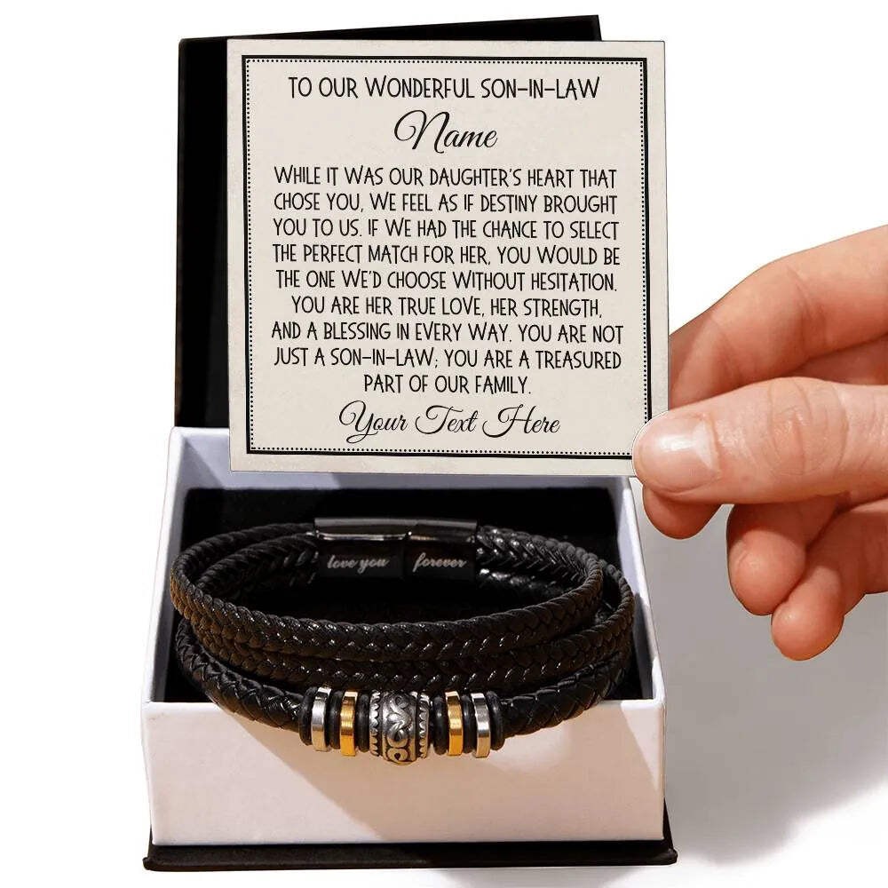 Son-in-Law Gift, Love You Forever Bracelet: While It Was Our Daughter’s Heart