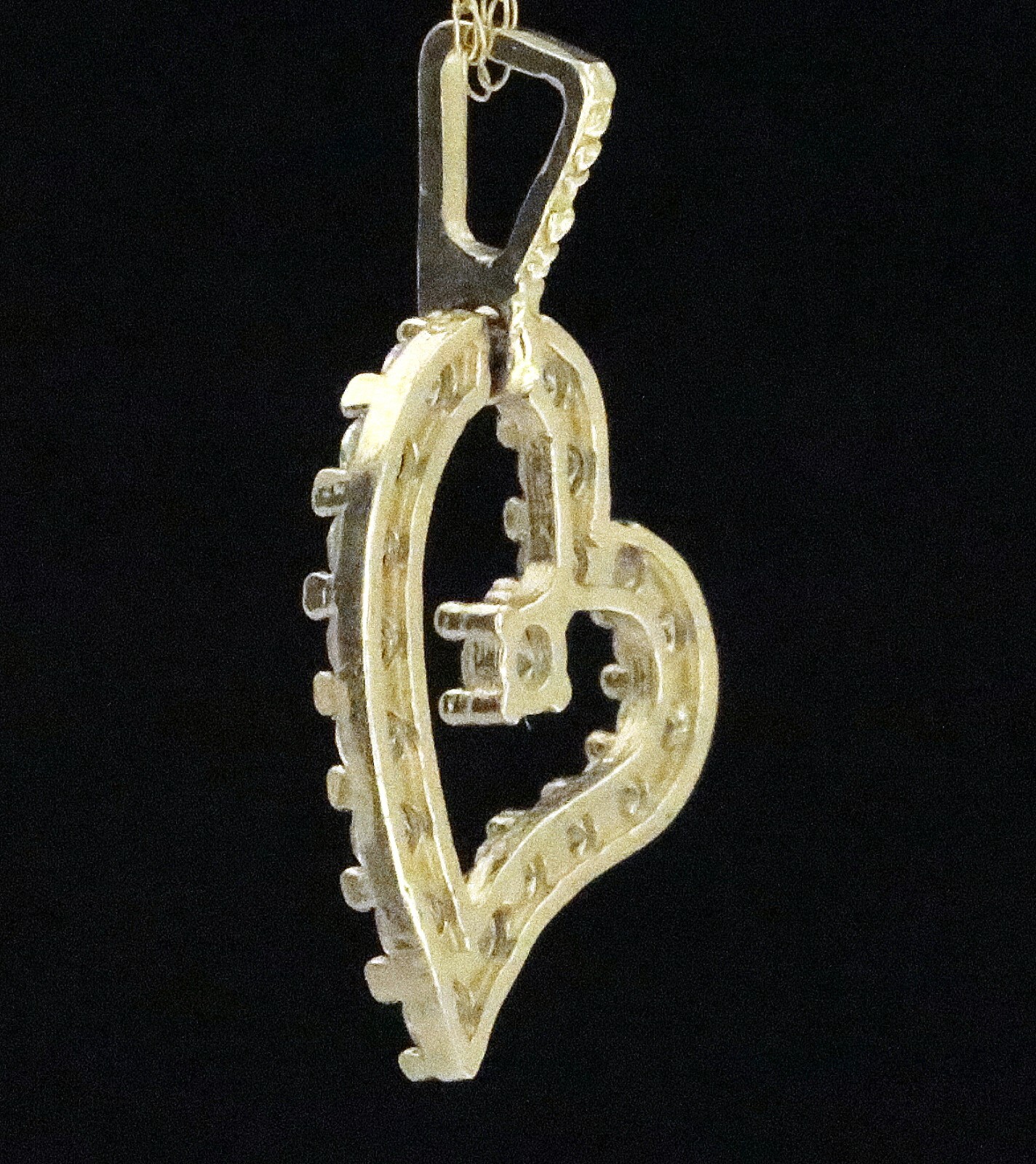 10K Y/Gold 1.0 gr Pendant “Heart” 13x23mm With CZ #587