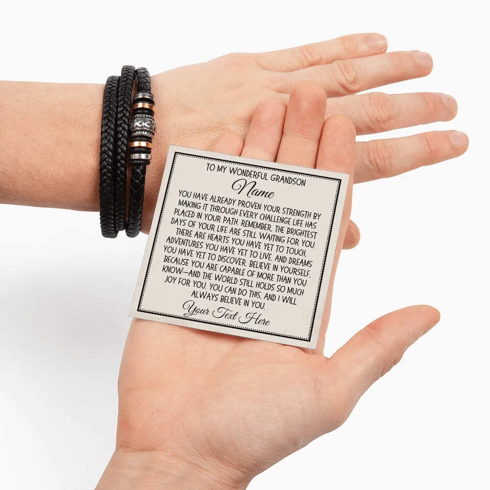 Grandson Gift Love You Forever Bracelet: You Have Already Proven Your Strength..