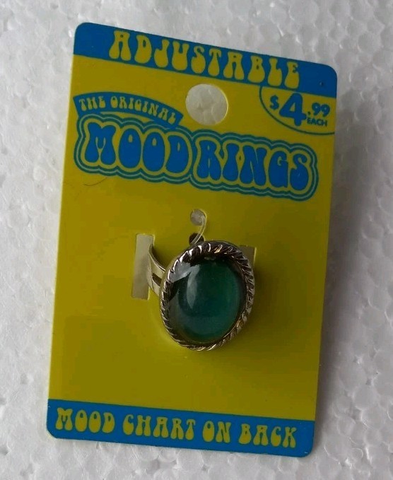 Lot Of 2 – Adjustable Orig Color Change Mood Ring NOS Vintage Fashion Jewelry