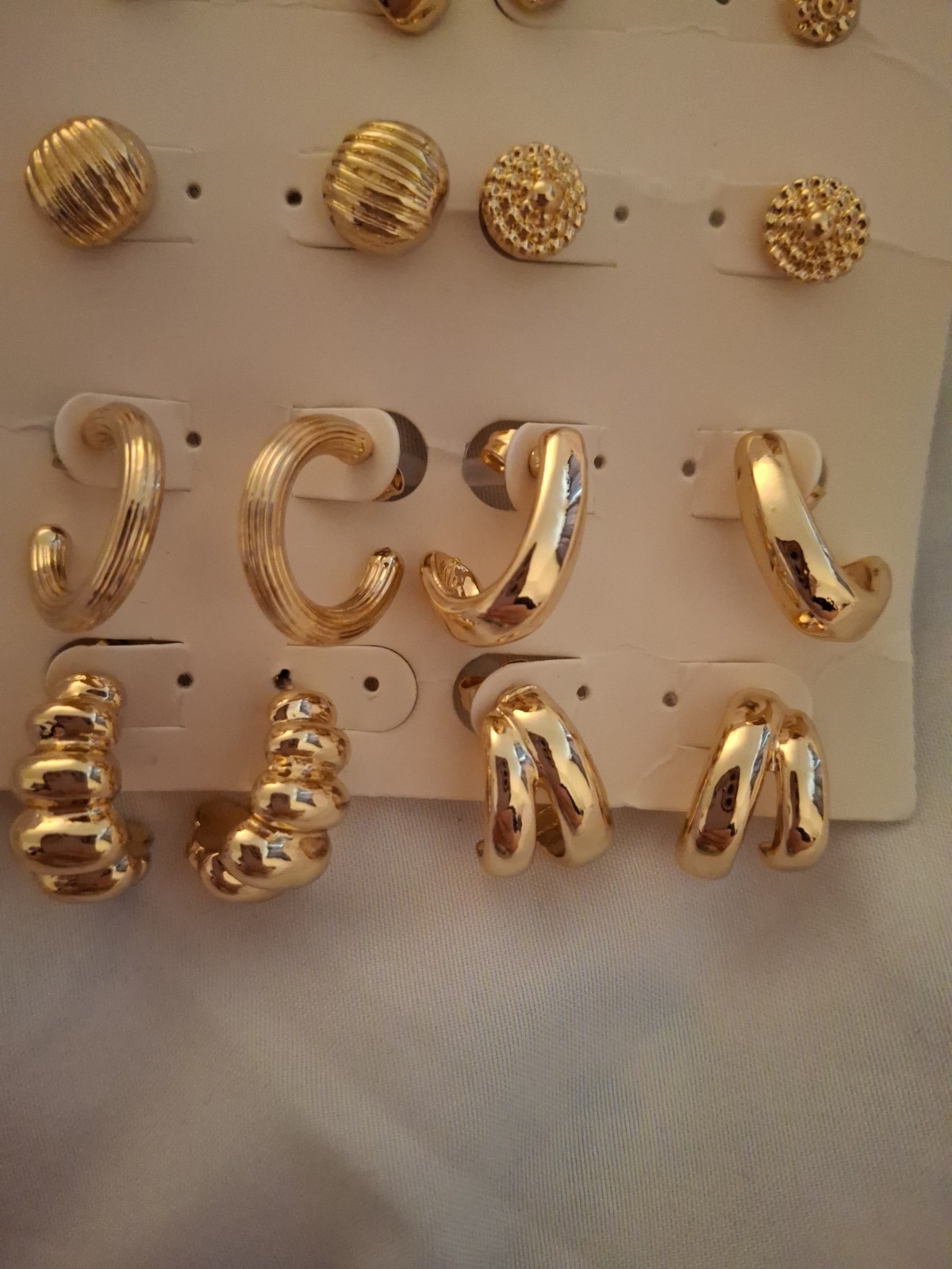8 Pairs Of Gold Nickel Free Earrings From Target- A New Day NEW W TAGS