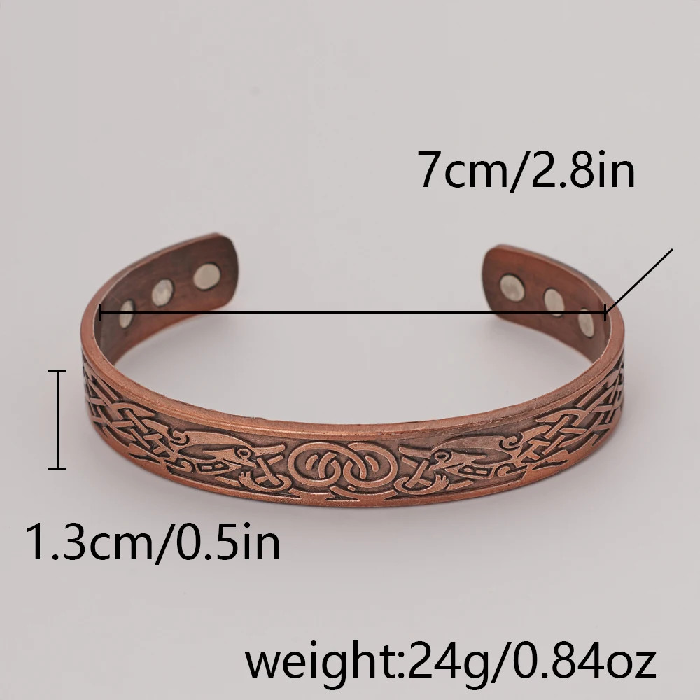 European and American Copper Vintage Simple Double Ring Pattern Magnet Energy