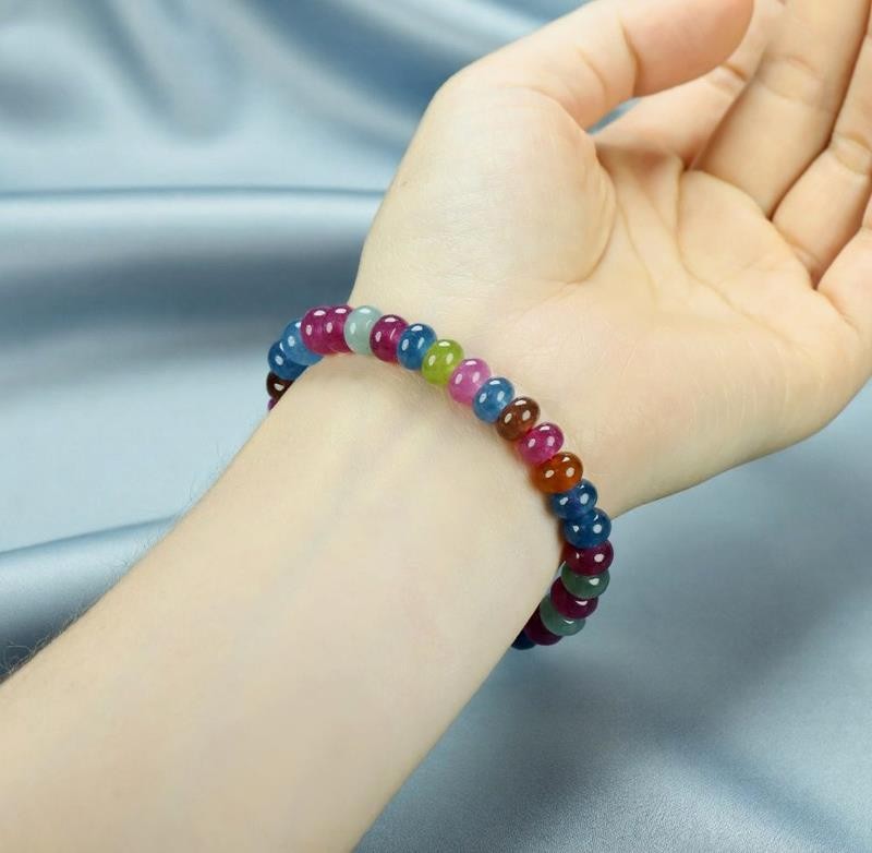 Girl Grandma Mothers Lady Women Tourmaline Beads Bracelet Jewelry Gift Box DD157