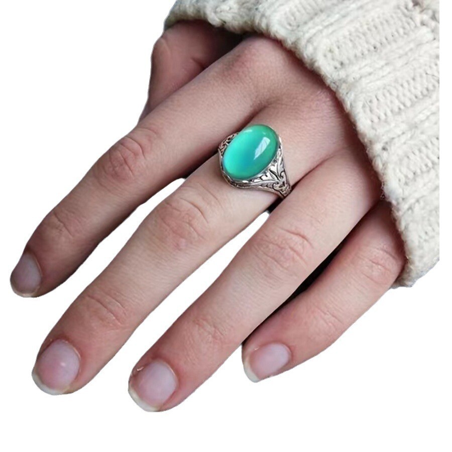 Wholesale Retro Unisex Mood Ring Feeling Temperature Color Changing Rings Gifts