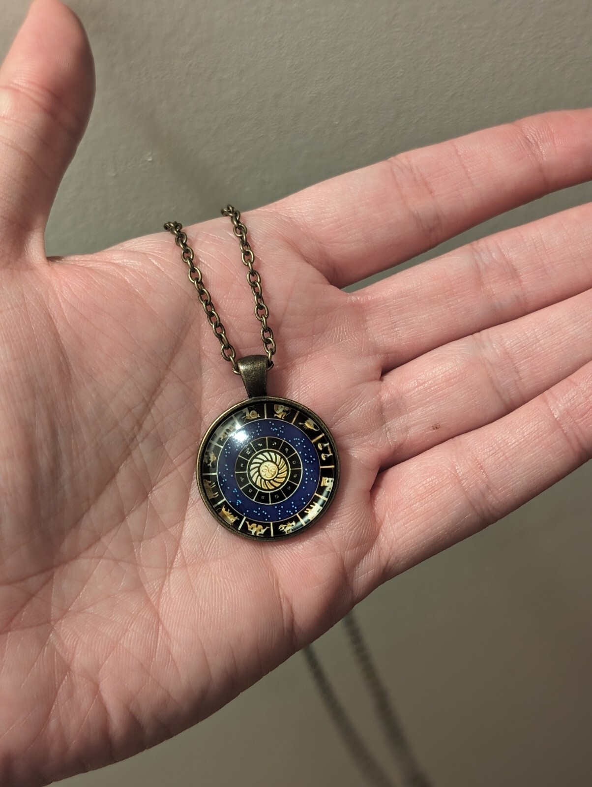 Zodiac Clock Necklace Astrology Pendant Jewelry Astronomy Horoscope Necklace New