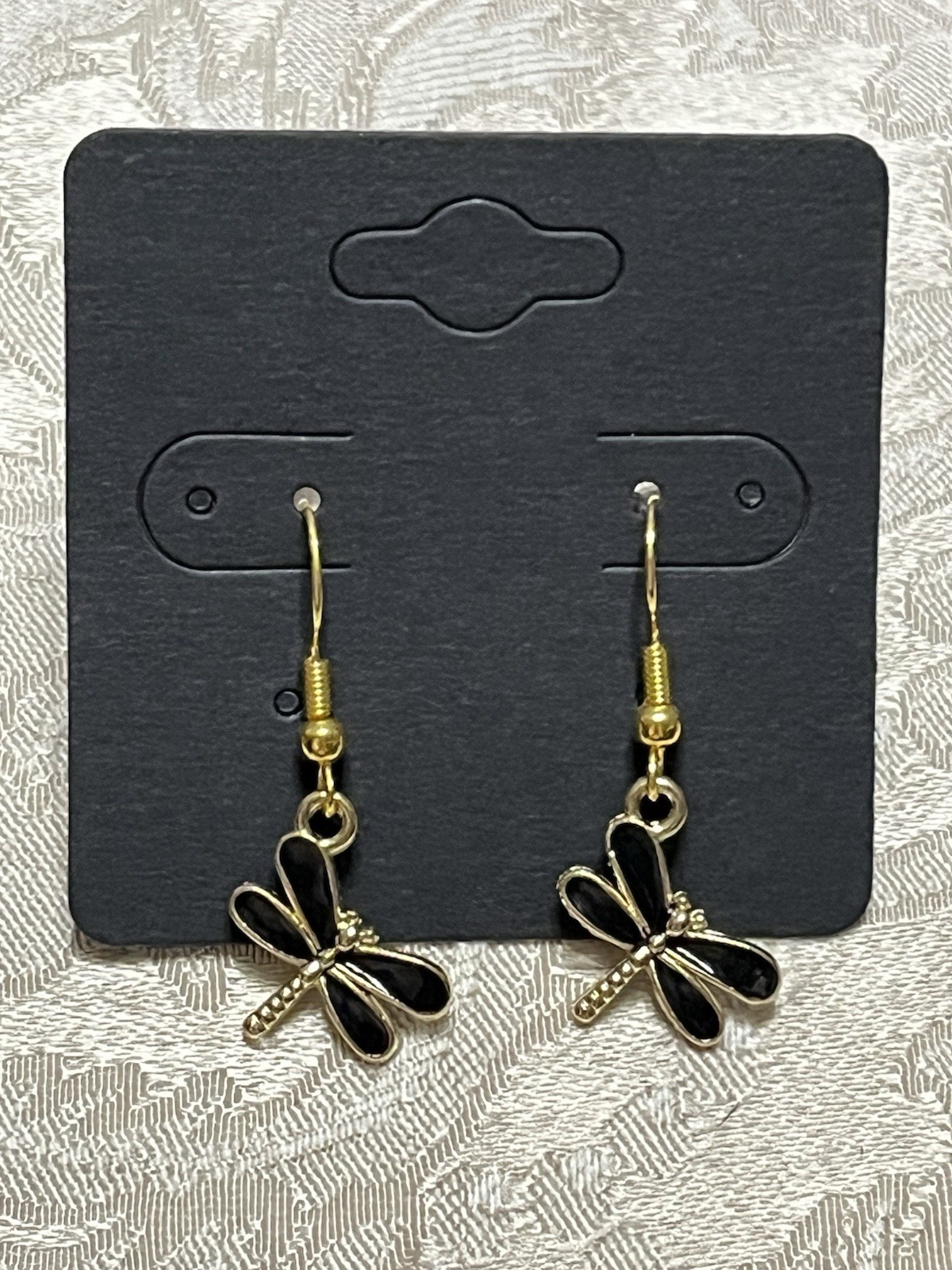 Retro Vintage Dragonfly Gold Enamel Drop Dangle Bohemian Fashion Earring Set