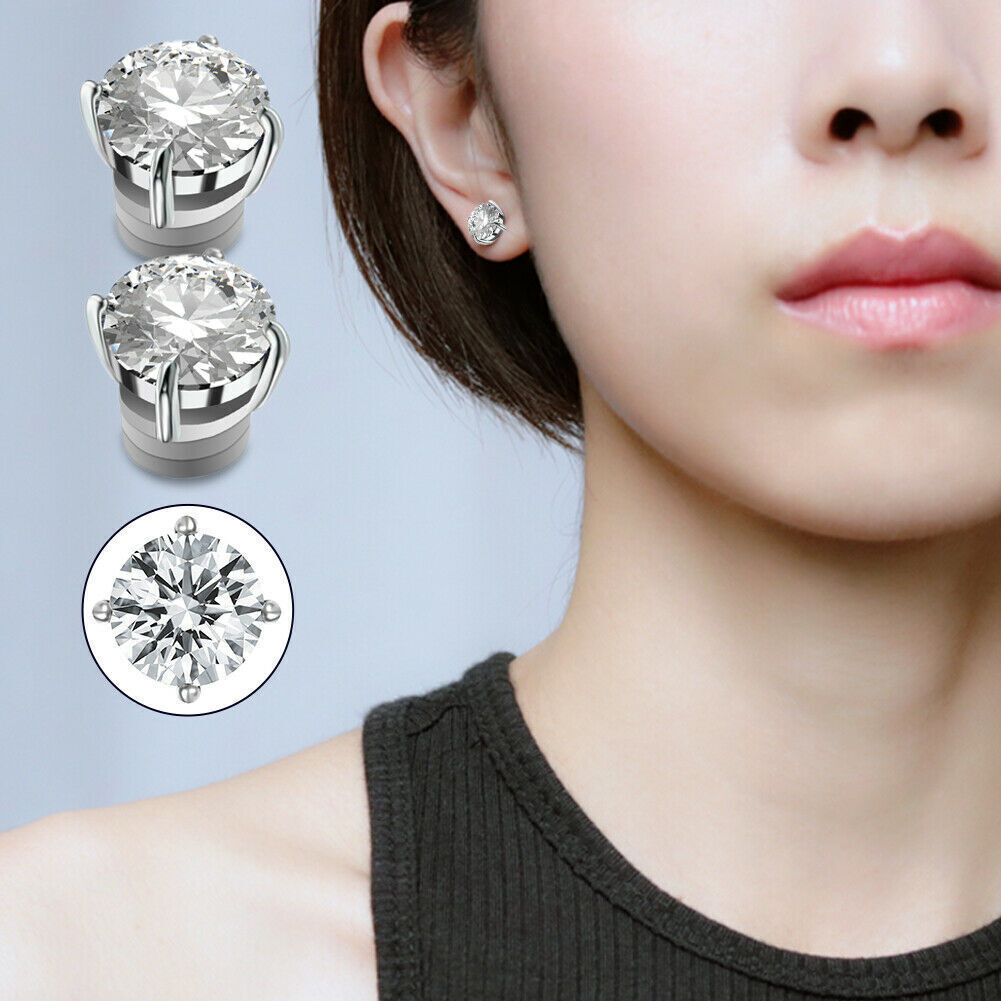 Gothic Hoop Earrings Titanium Steel Magnetic Stud Ear Plugs Womens Mens Jewelry