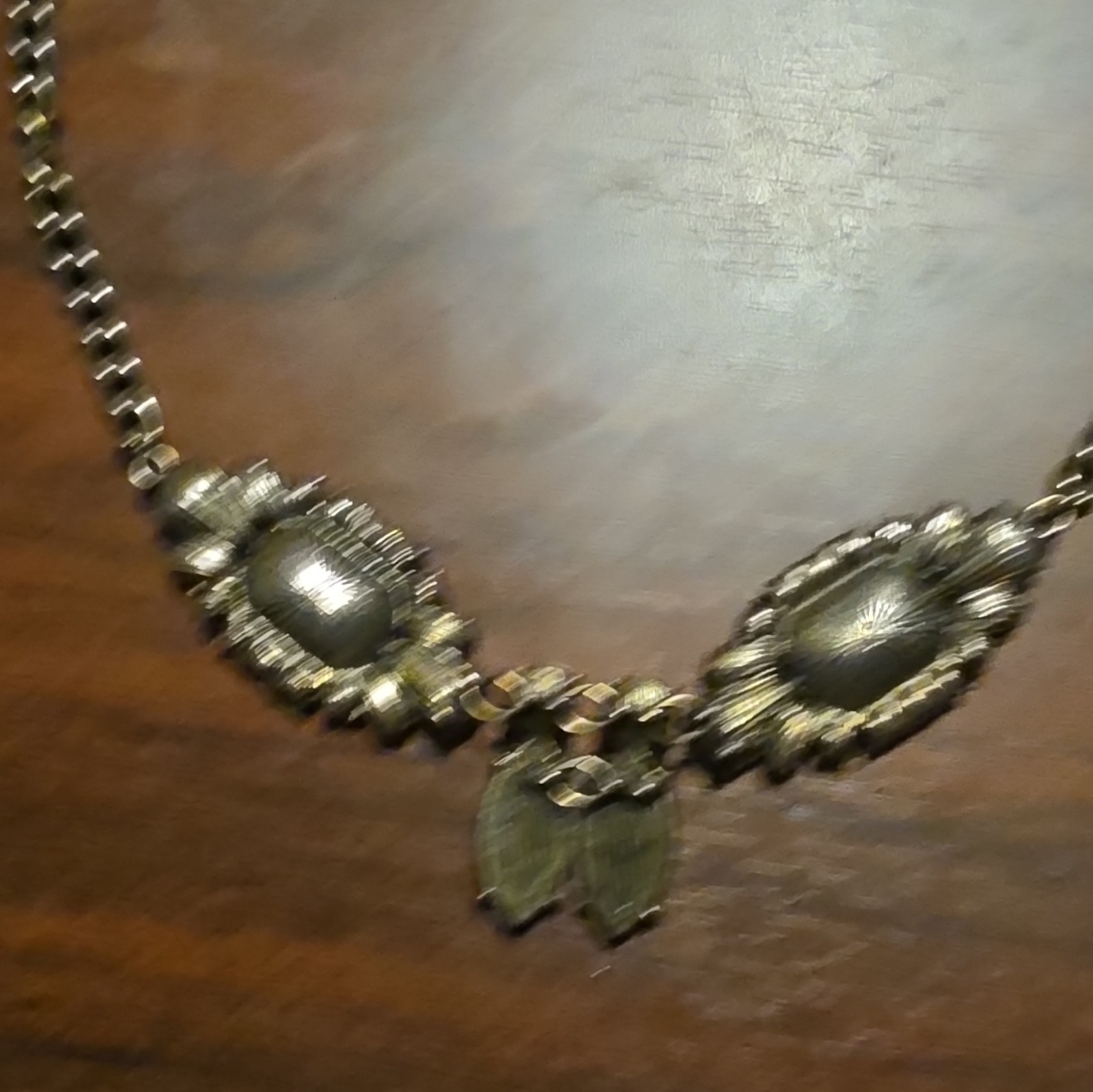 Gold Tone Statement Cable Chain Necklace Black Clear Crystal Rhinestone Adj