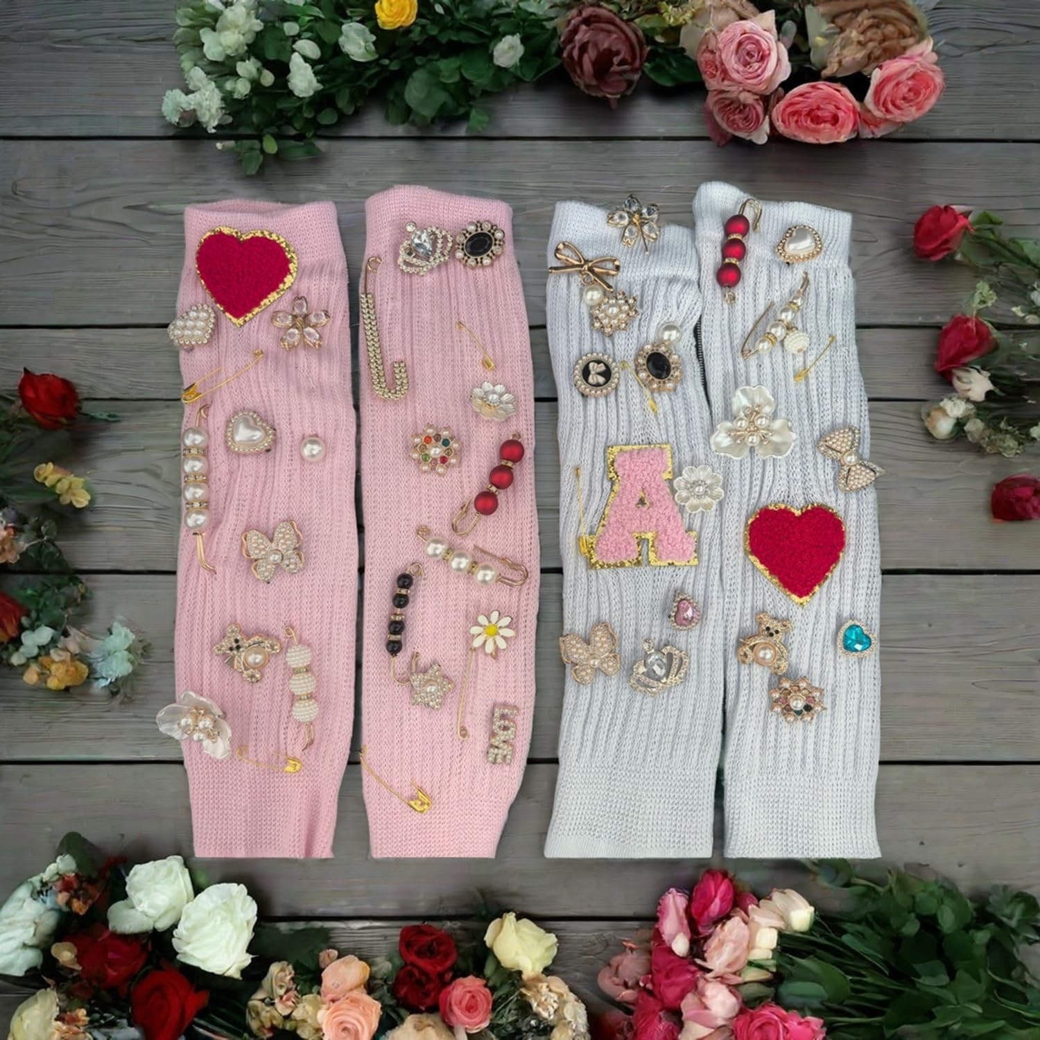 55 Broche Para Ropa Dijes Para Calcetines,Broches Y Alfileres Para Mujer,Dijes