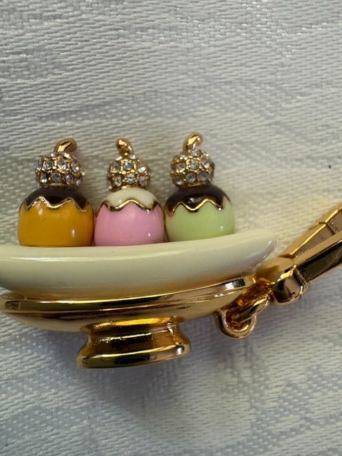 Juicy Couture Banana Boat Pendant –Colorful Birds, Crystals, Free Chain Included