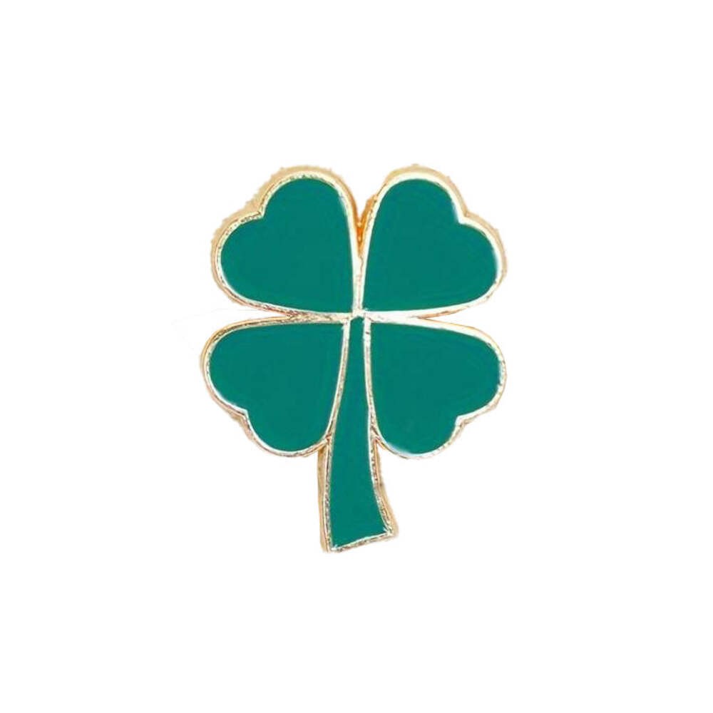 Four Leaf Clover Lucky Enamel Pin Irish Good Luck for St. Patrick’s Day