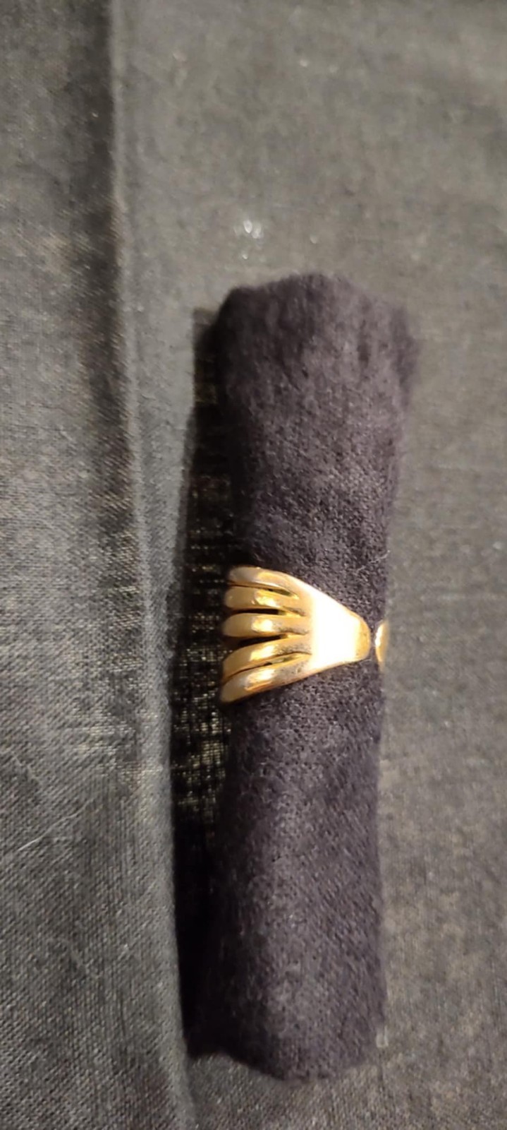 Robert Lee Morris For Donna Karan Vintage 24k Gold Plated 5 Band 3/4 Inch…