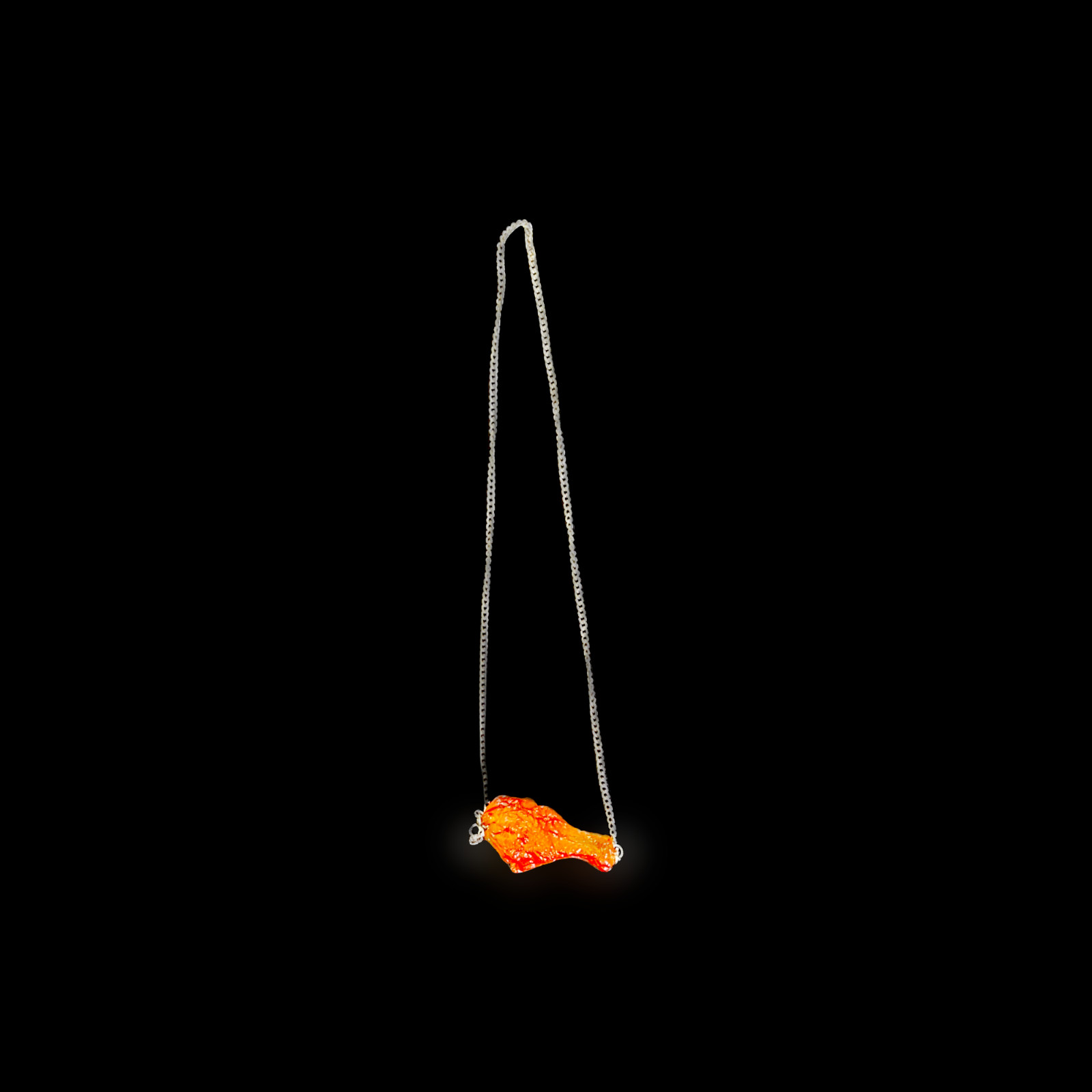 Grilled Chicken Drumstick Novelty Pendant Necklace Funny Food Jewellery Gift