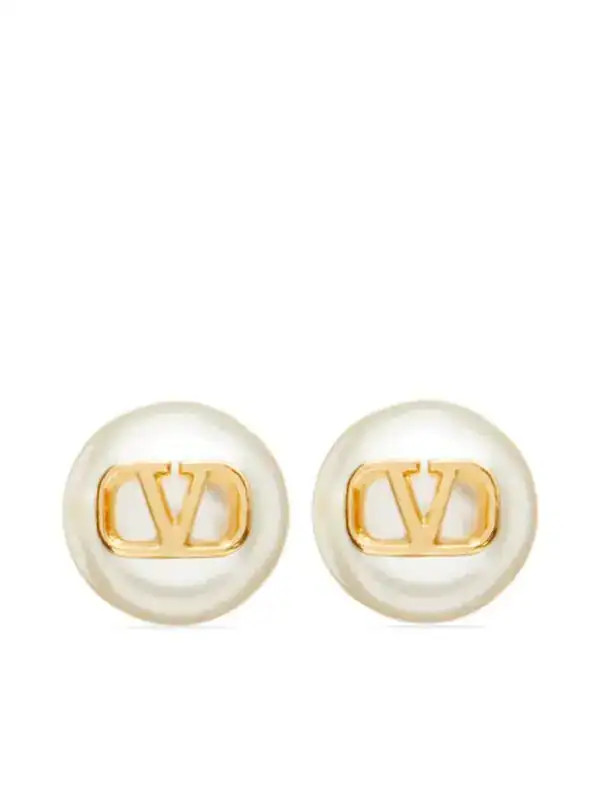 Valentino Garavani vlogo signature pearl stud earrings – neutrals authenthic