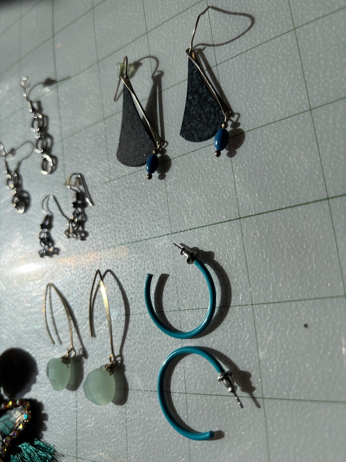 Lot 8 Pair Fashion Earrings Butterfly Tassel Peacock Boho Dangle Hoop Stud