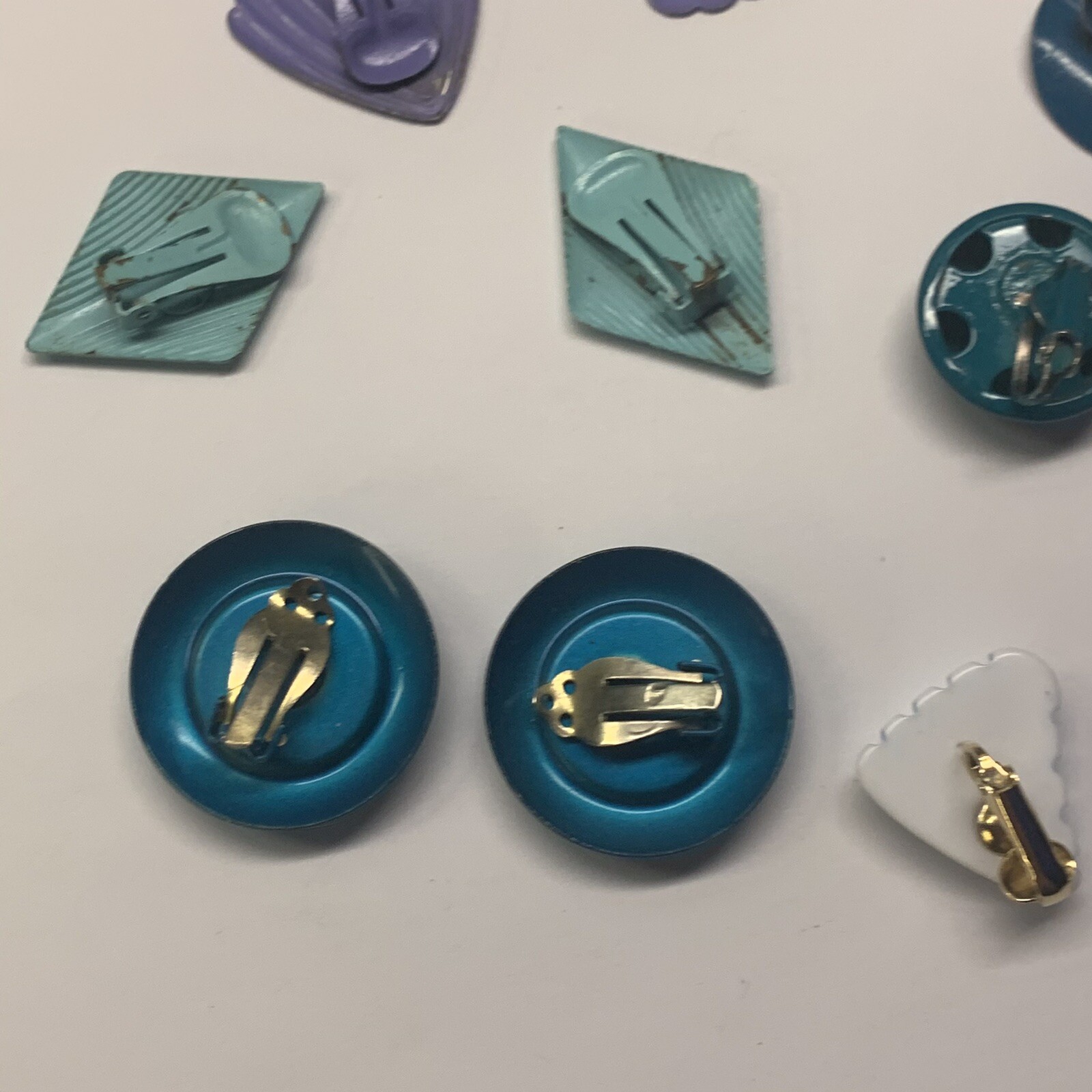 Lot Of 6 Vintage Clipon Costume Earrings – Metal / Plastic – Dressup