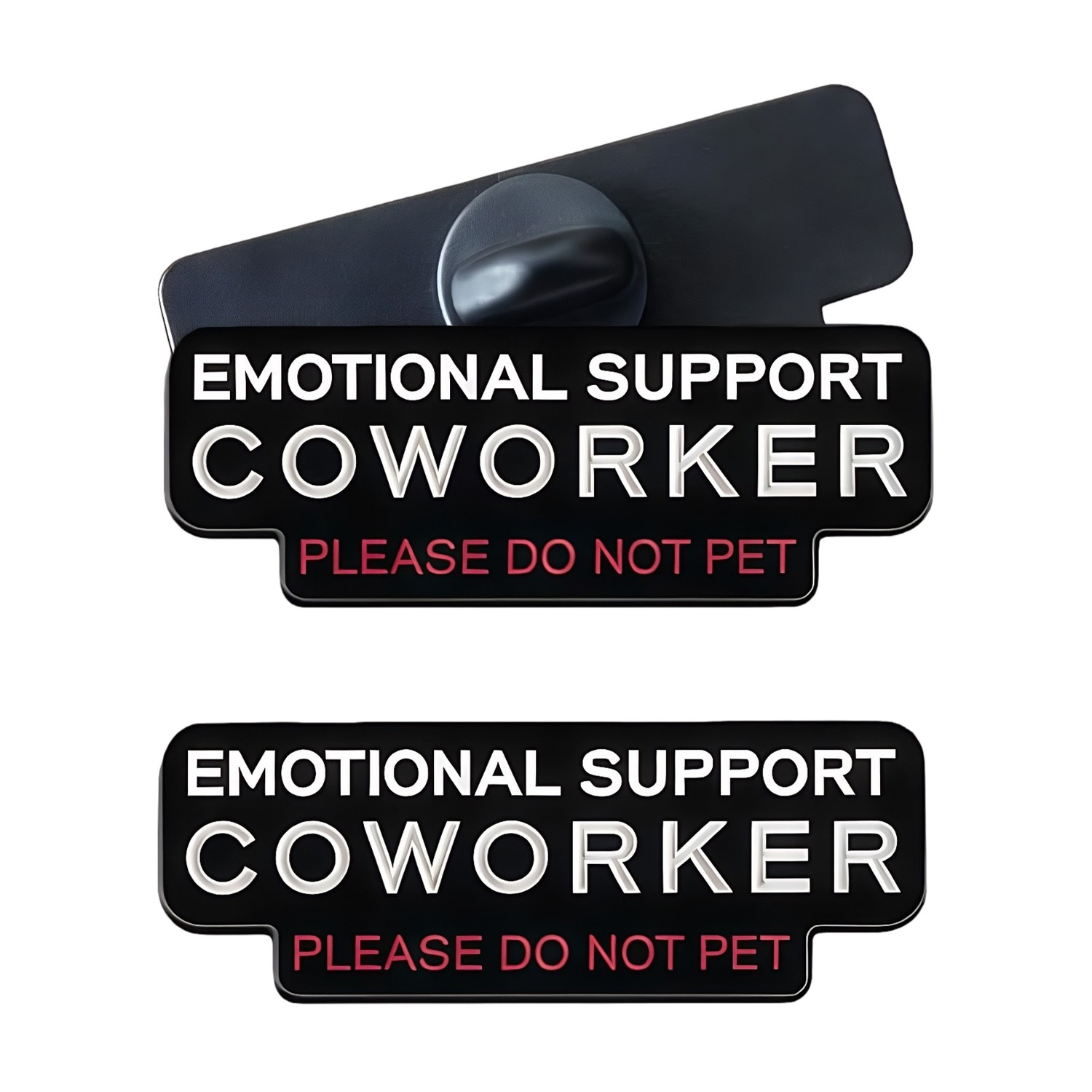 2PCS Emotional Support Coworker Pin, Please Do Not Pet Office Humorous Red White
