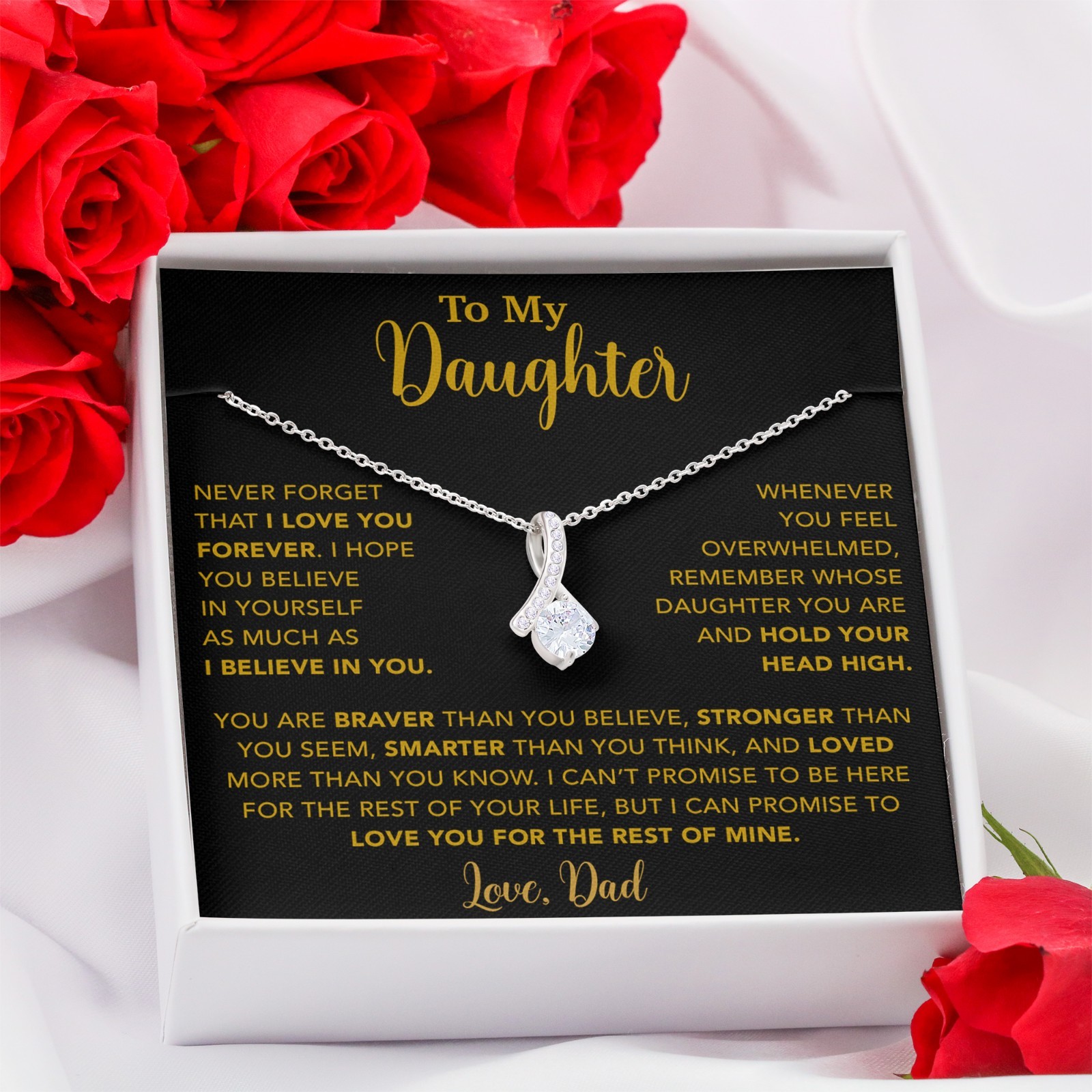 To My Daughter Necklace, Gift for Daughter from Dad, Father Daughter Necklace
