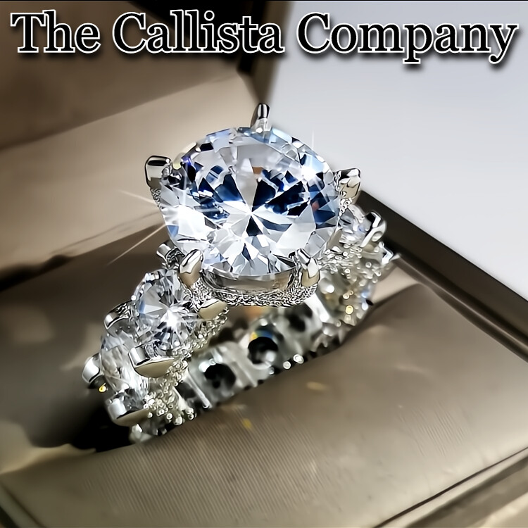 On Sale LAB-CREATED 4.91 CT RD CUT CLEAR 3A+CZ S925 STERLING SILVER RING SZ6,7,8