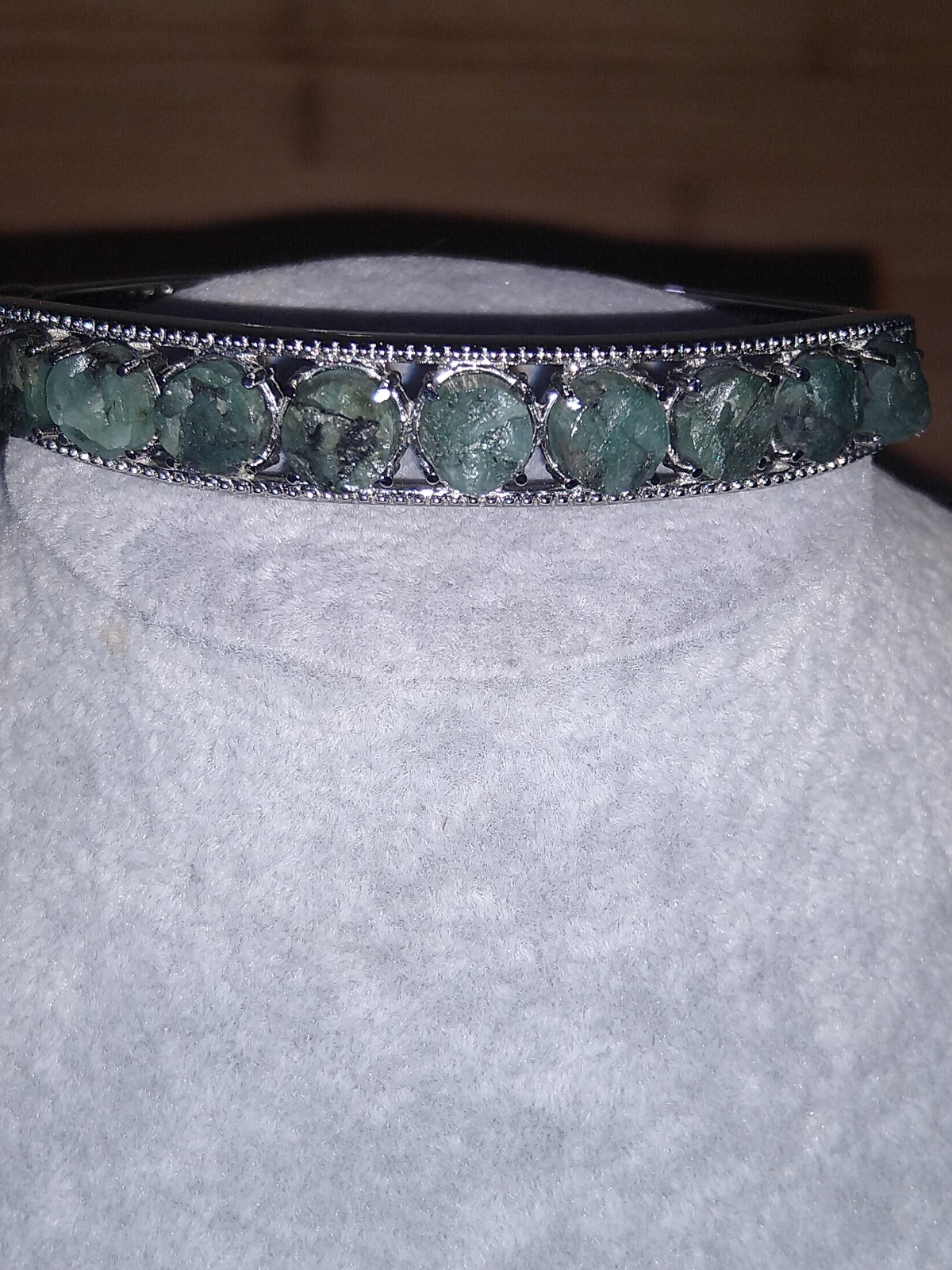 KAGEM ZAMBIAN ORGANIC Roughcut Bracelet/Stainless Steel (7.25″) 21.00 ctw