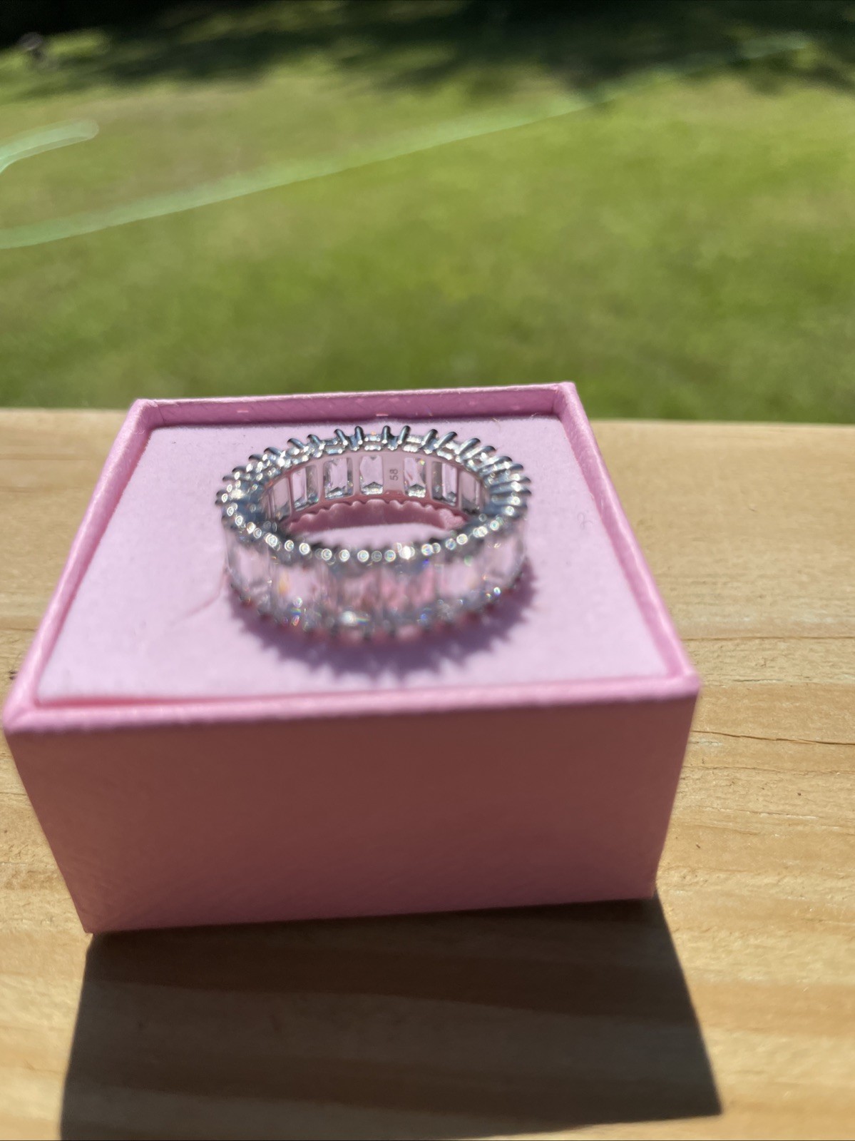 Swarovski Baguette White/ RHS Crystal Eternity Ring Size 58 Or 8
