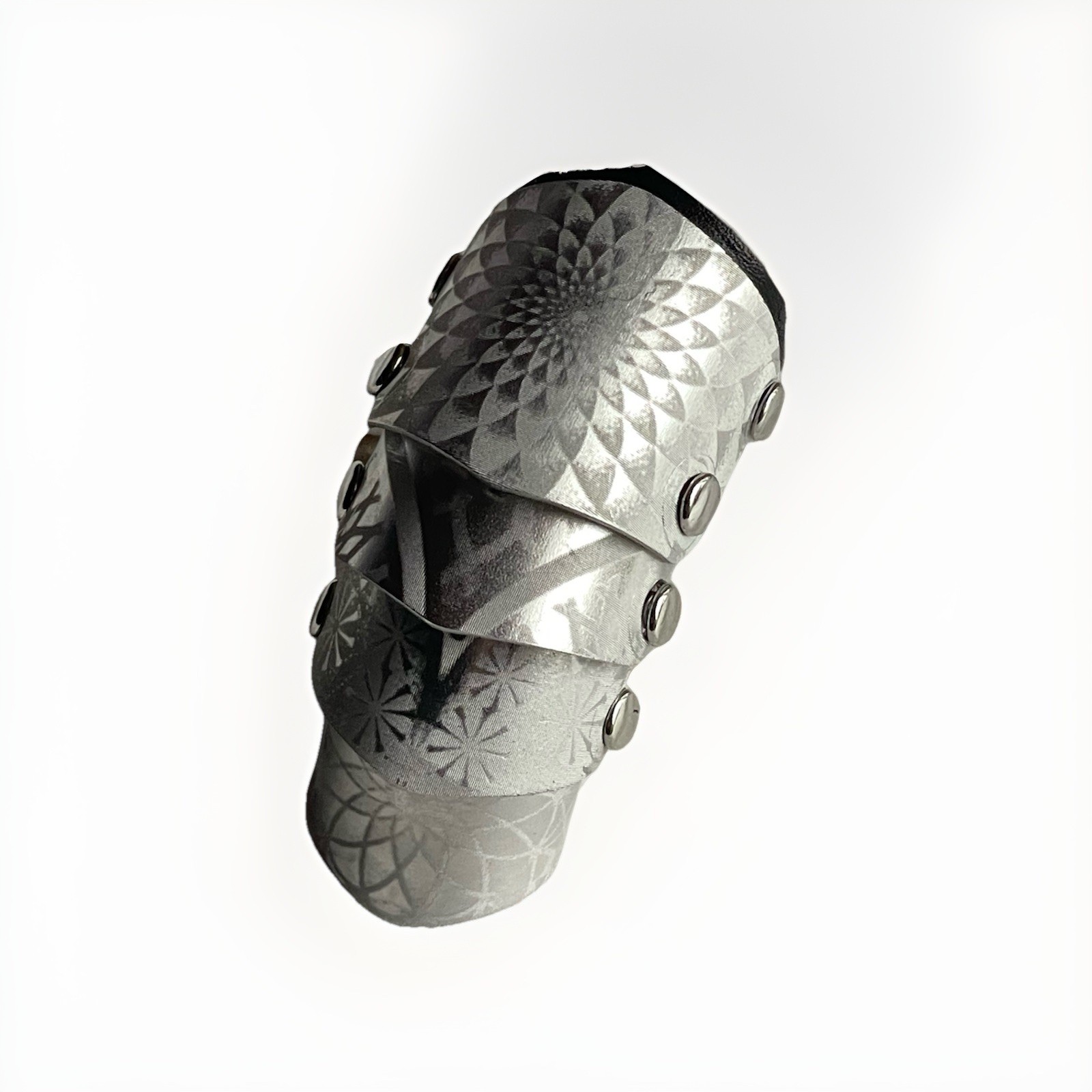 Articulated Armour Knight Ring Geometric Patterns