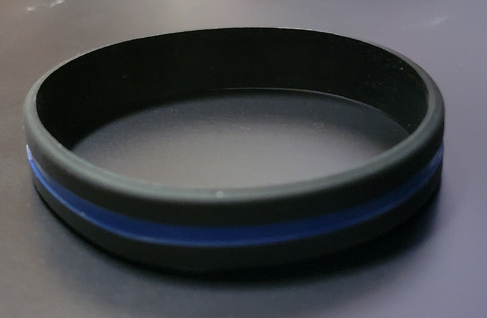 Thin Blue Line Police Silicone Rubber Bracelet Wristband