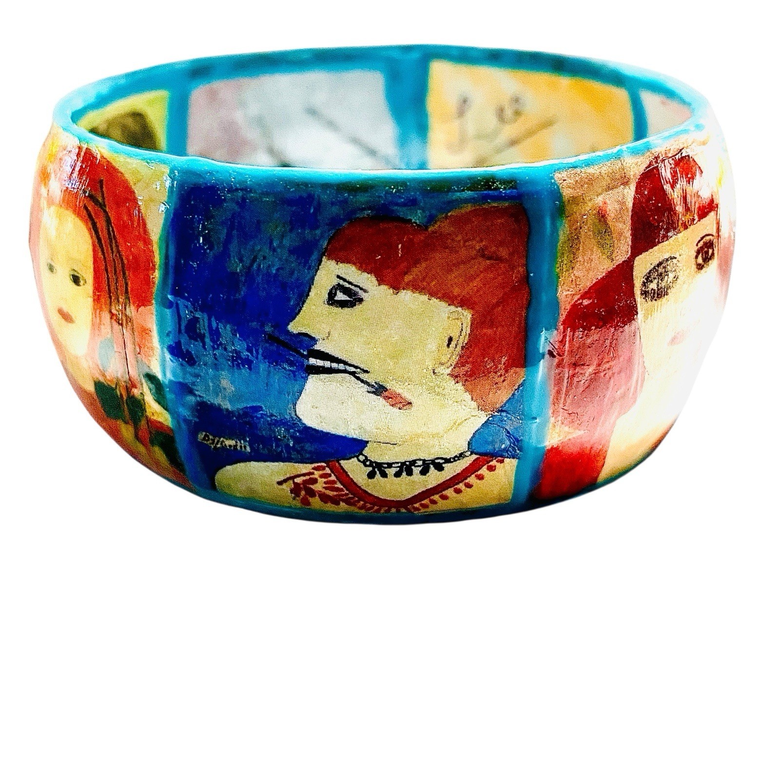 Handmade Artist L.eeGodie By Julie Decoupage Bangle Bracelet