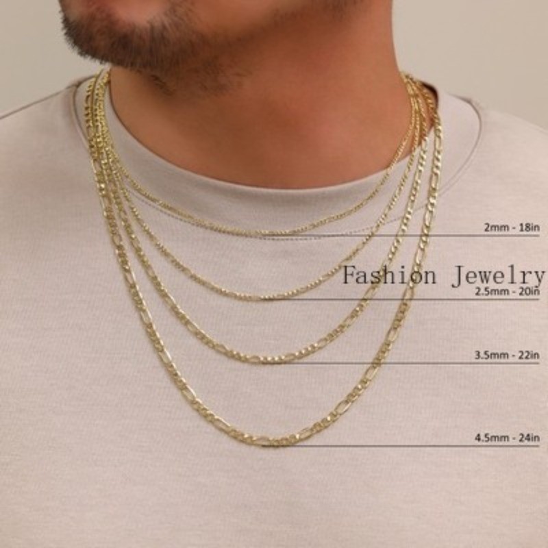 14K Yellow Gold 2mm- 7.5mm Chain Italian Link Necklace Men Women 16″- 30″