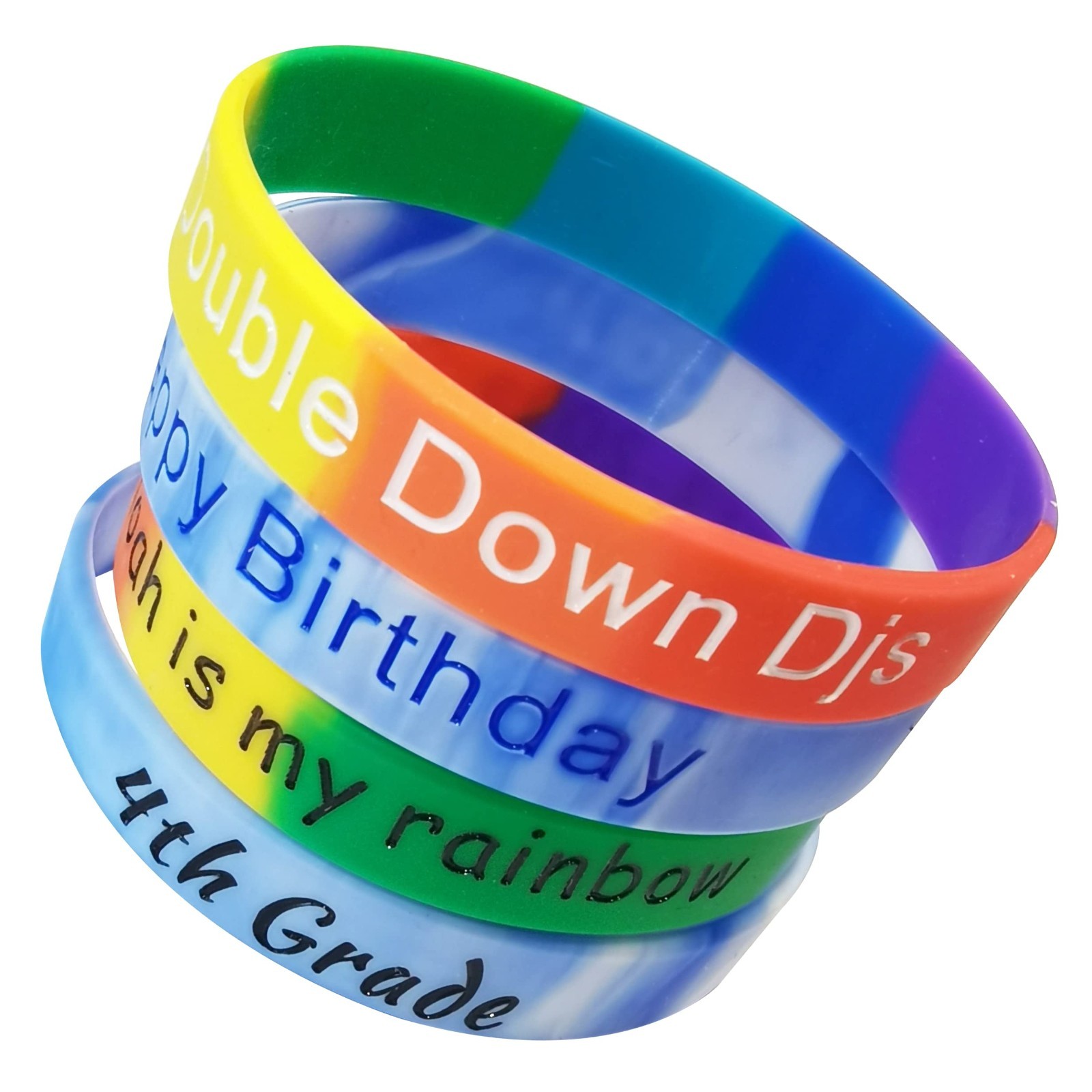 12Pcs Custom Engraved Silicone Wristbands – Personalized Luxury Rubber Bracelets