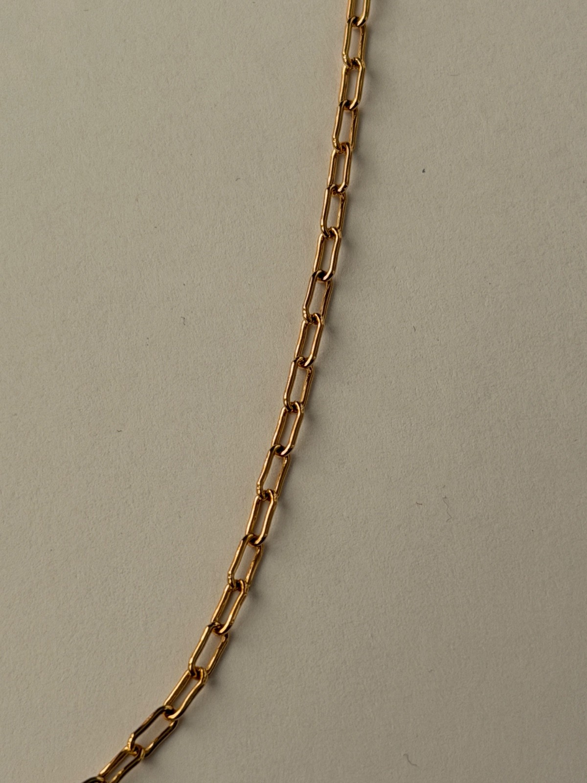 NWT Saint Laurent YSL Rectangular Chain Link Gold Tone Brass Short Necklace $695