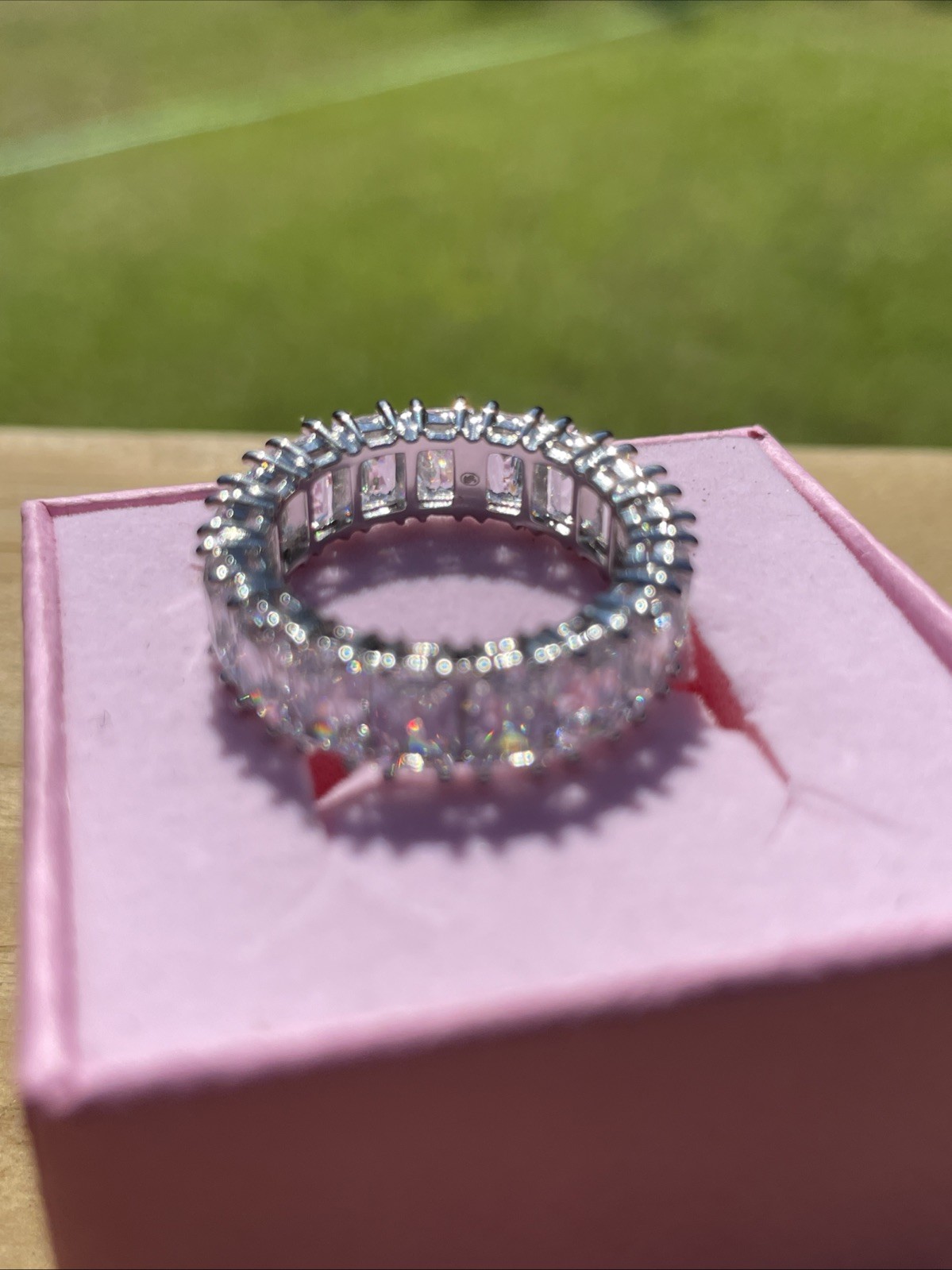Swarovski Baguette White/ RHS Crystal Eternity Ring Size 58 Or 8