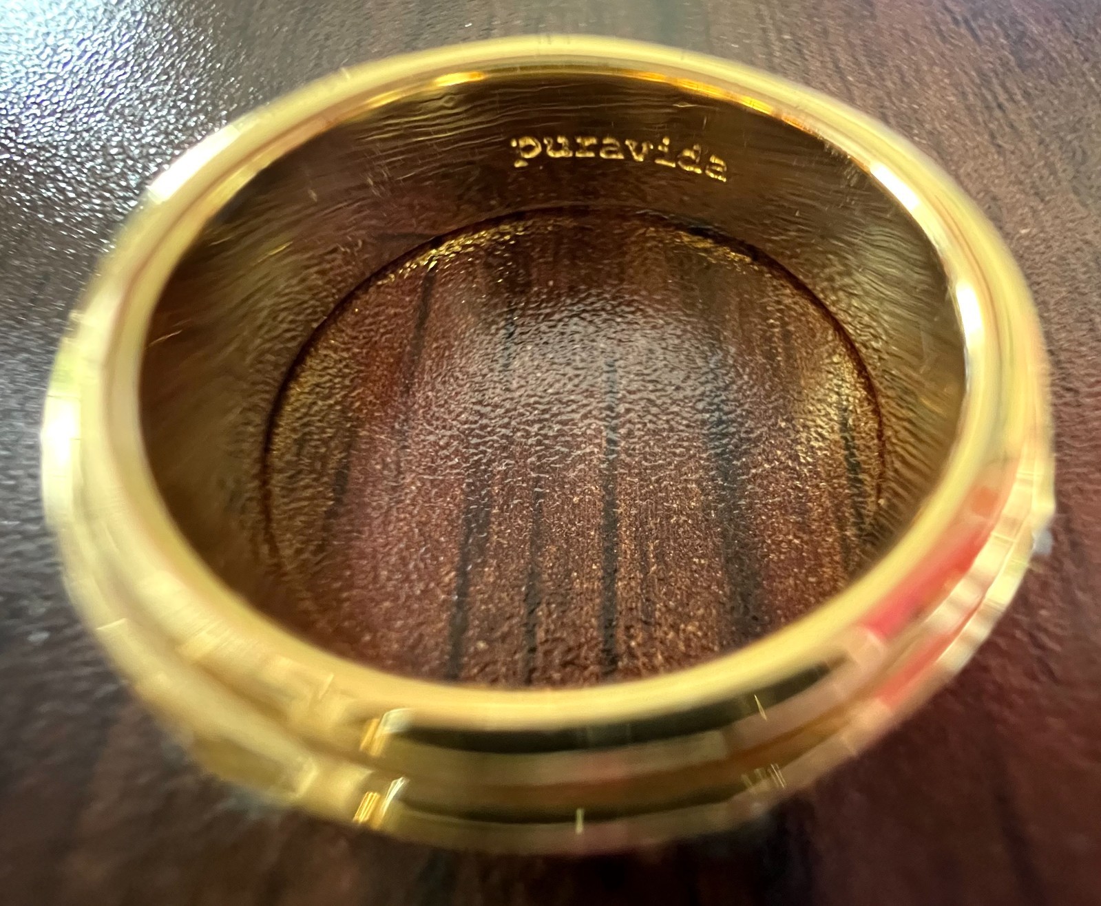 Pura Vida Mental Health Awareness Fidget Spin Ring Gold Tone Band w/ Gems-Size 7
