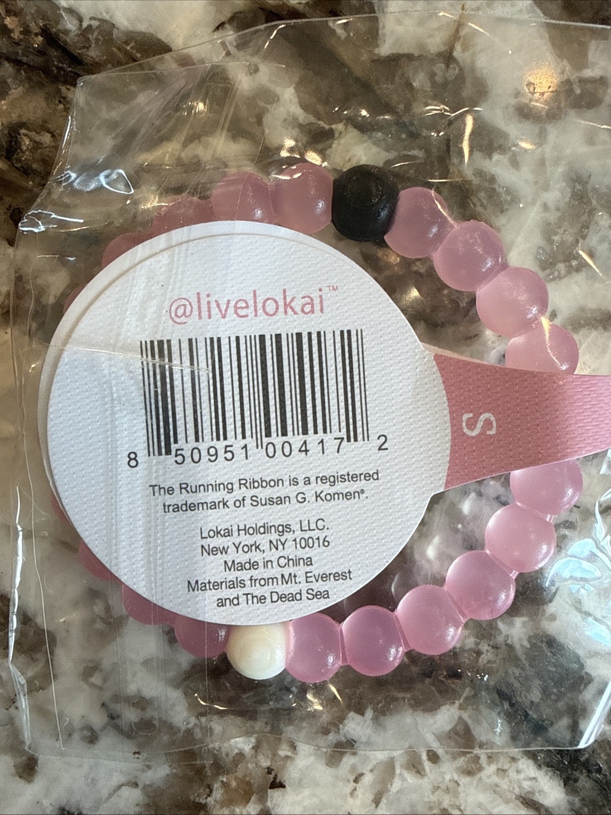 New Lokai Bracelet Pink Beads Breast Cancer Awarenes SMALL