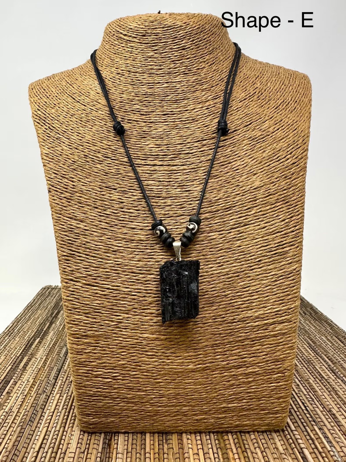 Black Tourmaline Pendant Natural Crystal Necklace Reiki Energy Healing Jewelry